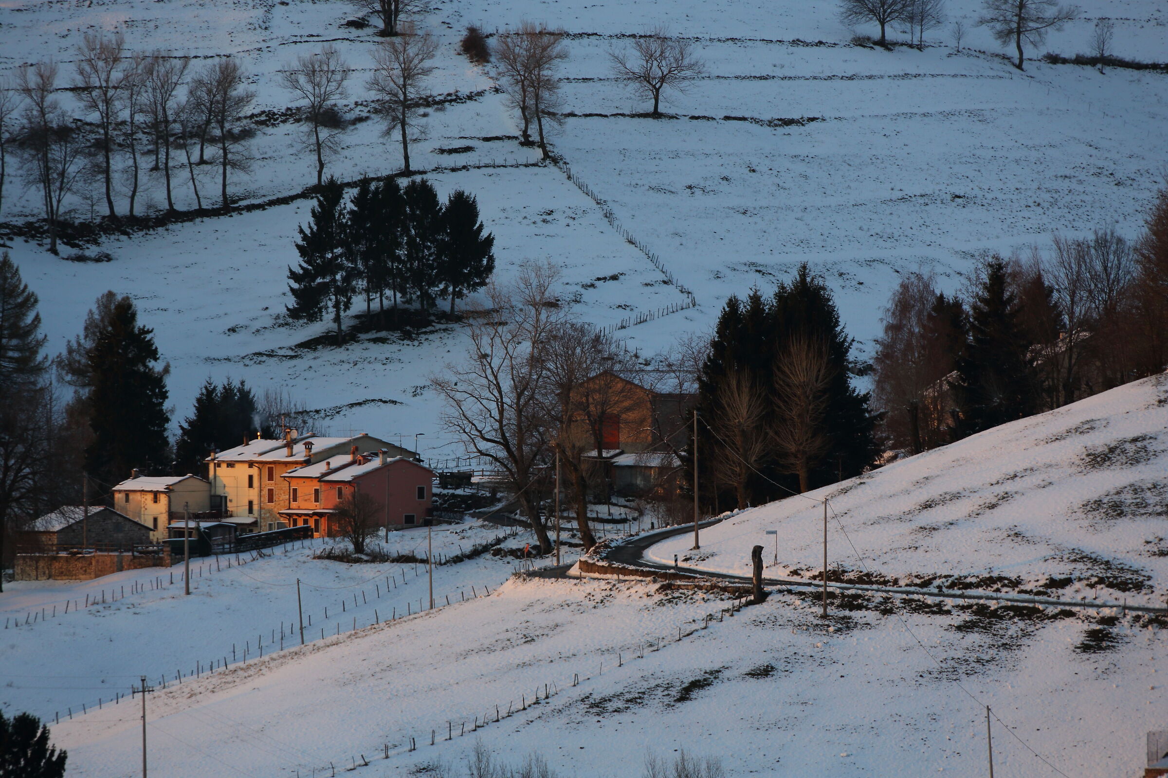 Tramonto sulla prima neve - Lessinia Orientale
