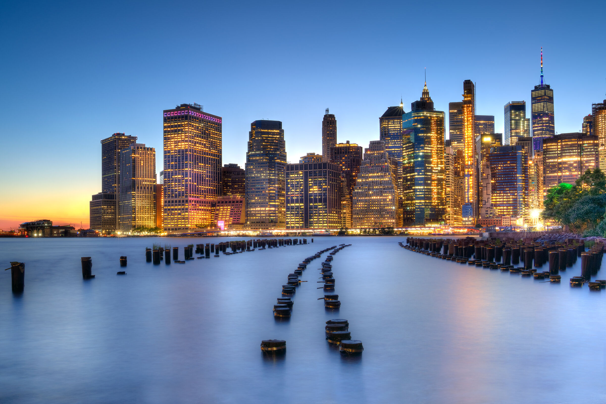 Skyline New York al crepuscolo