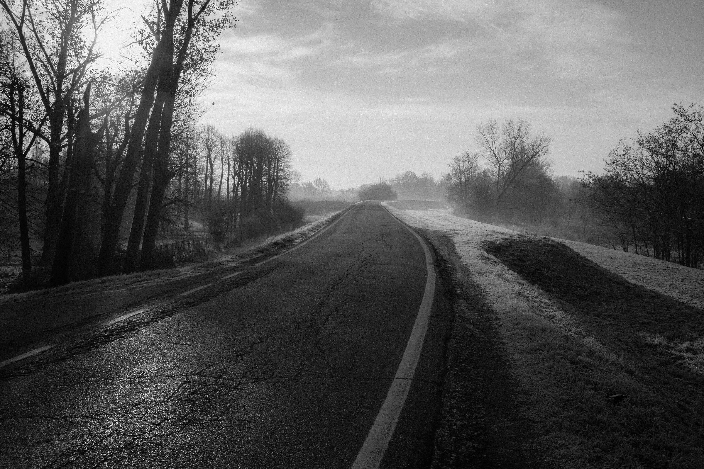 Stamattina, l'argine gelato a Cantarana