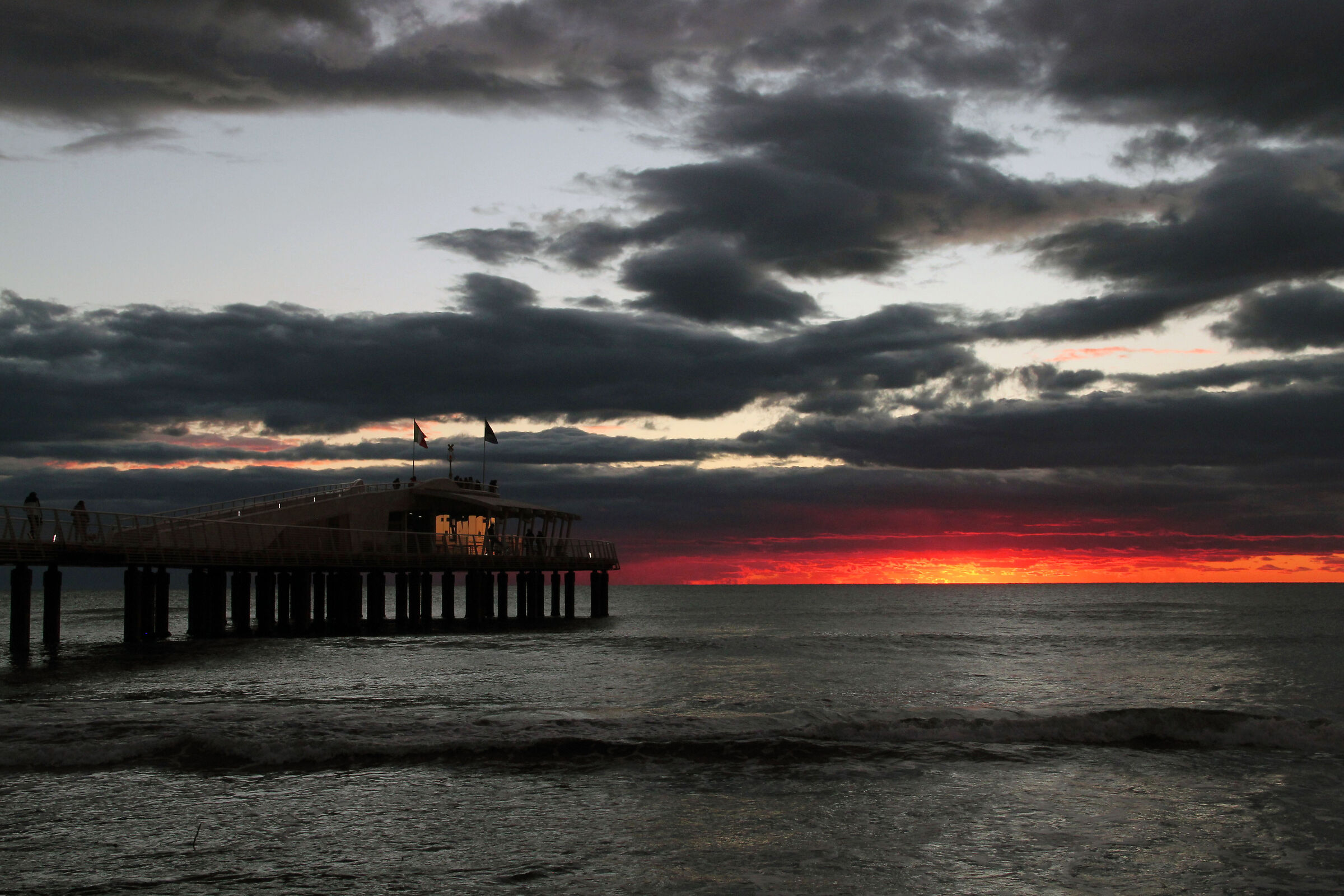 Sunset on the pier without sun