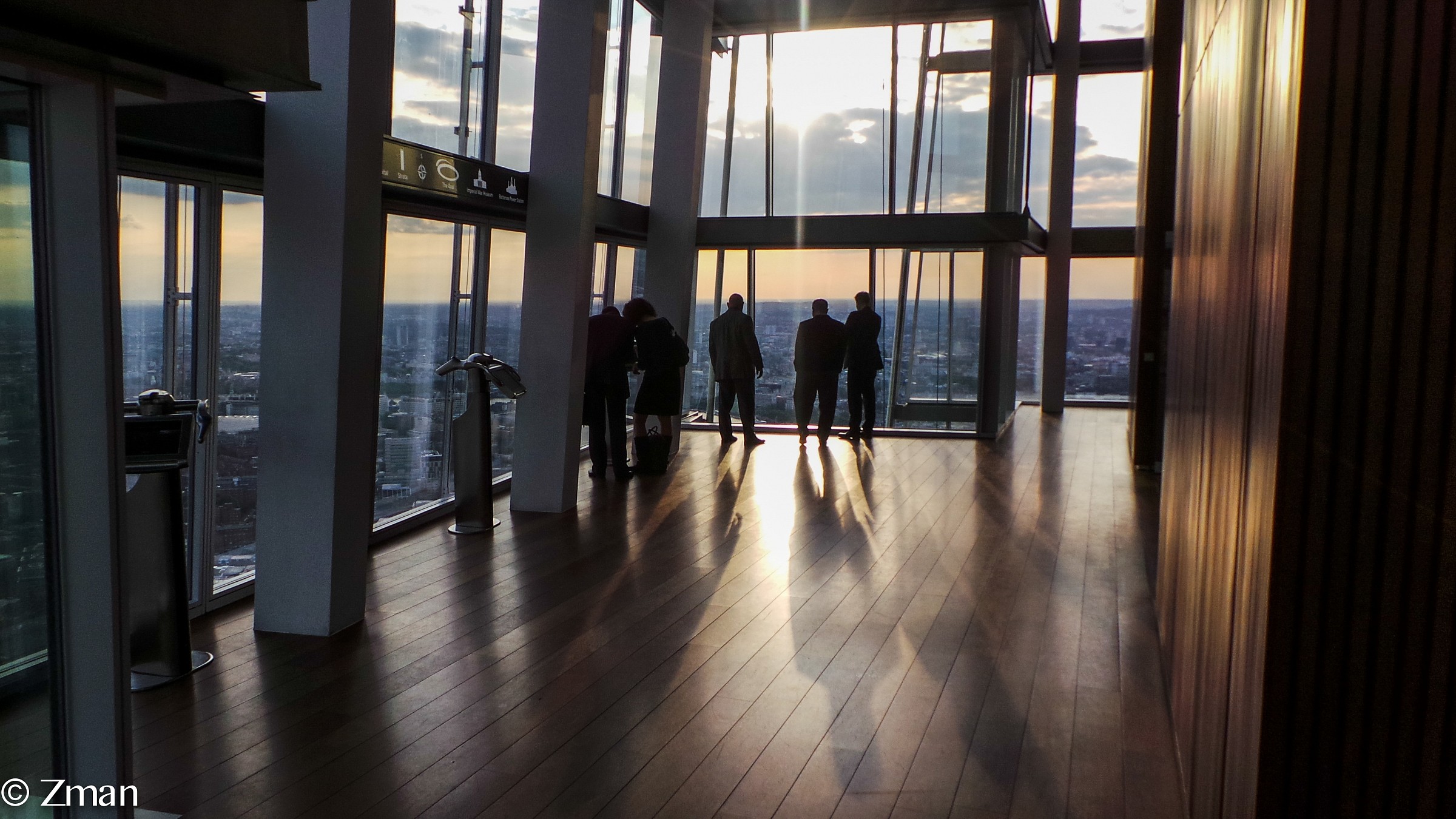 Spectators watching Sun Set on The Shard