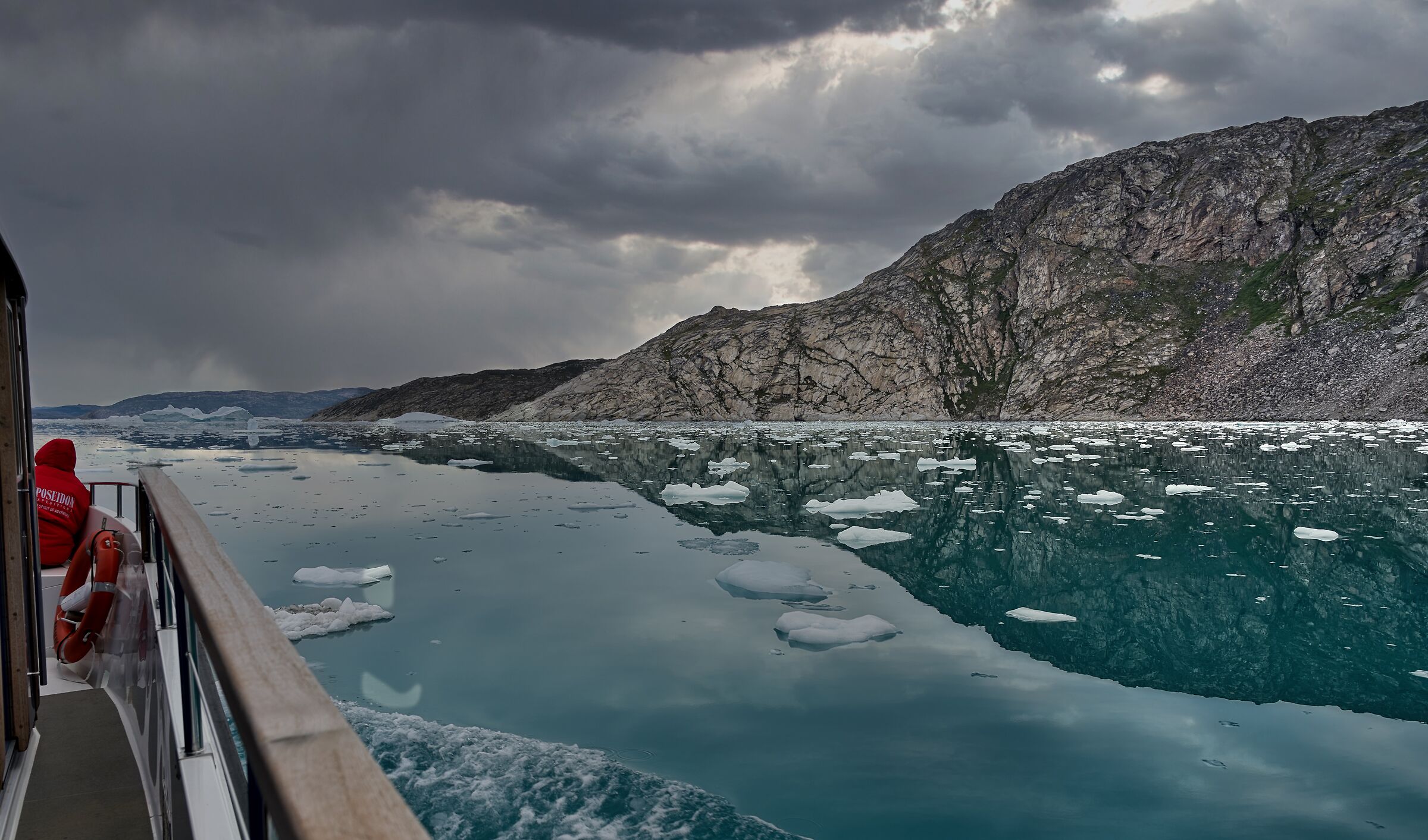 Slowly the Eqi Glacier appears