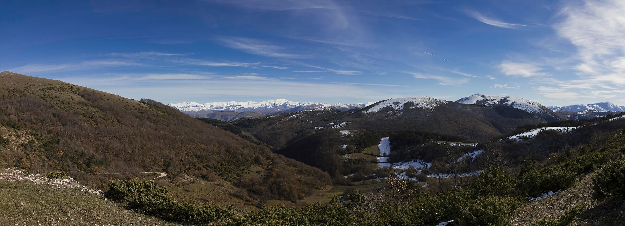 View of the Sibillini Mountains