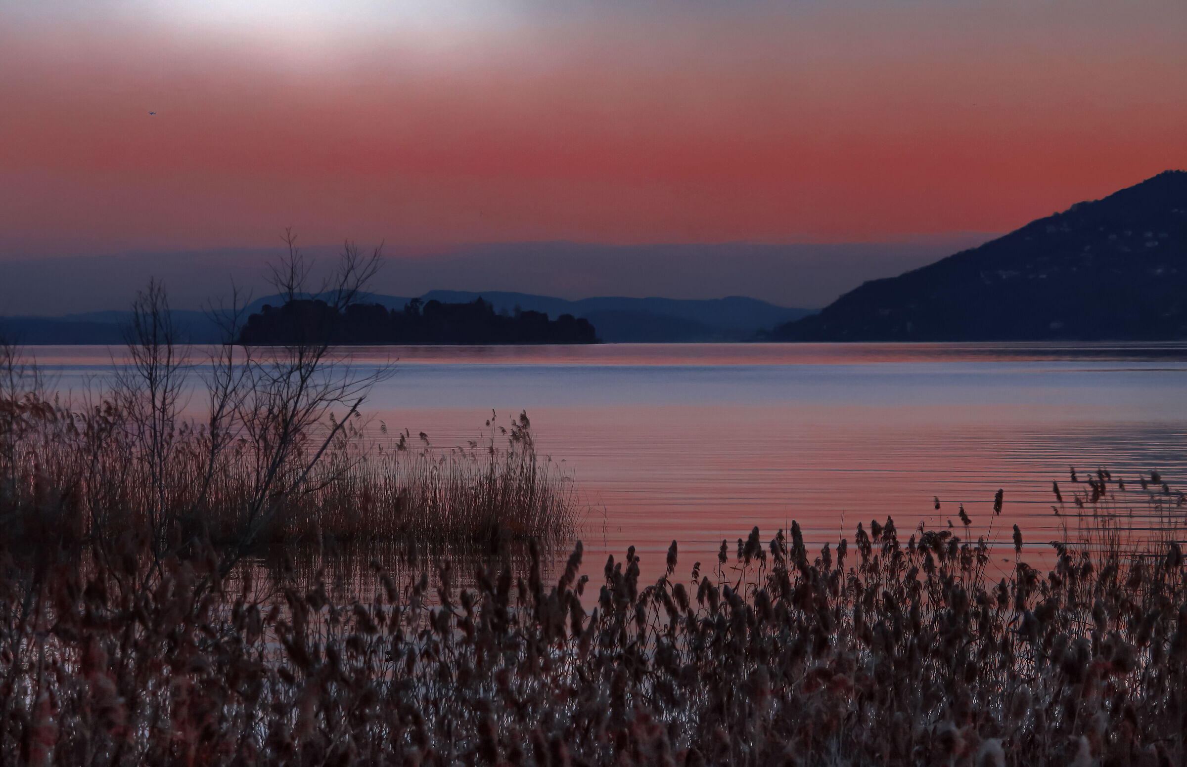tramonto nel Verbano