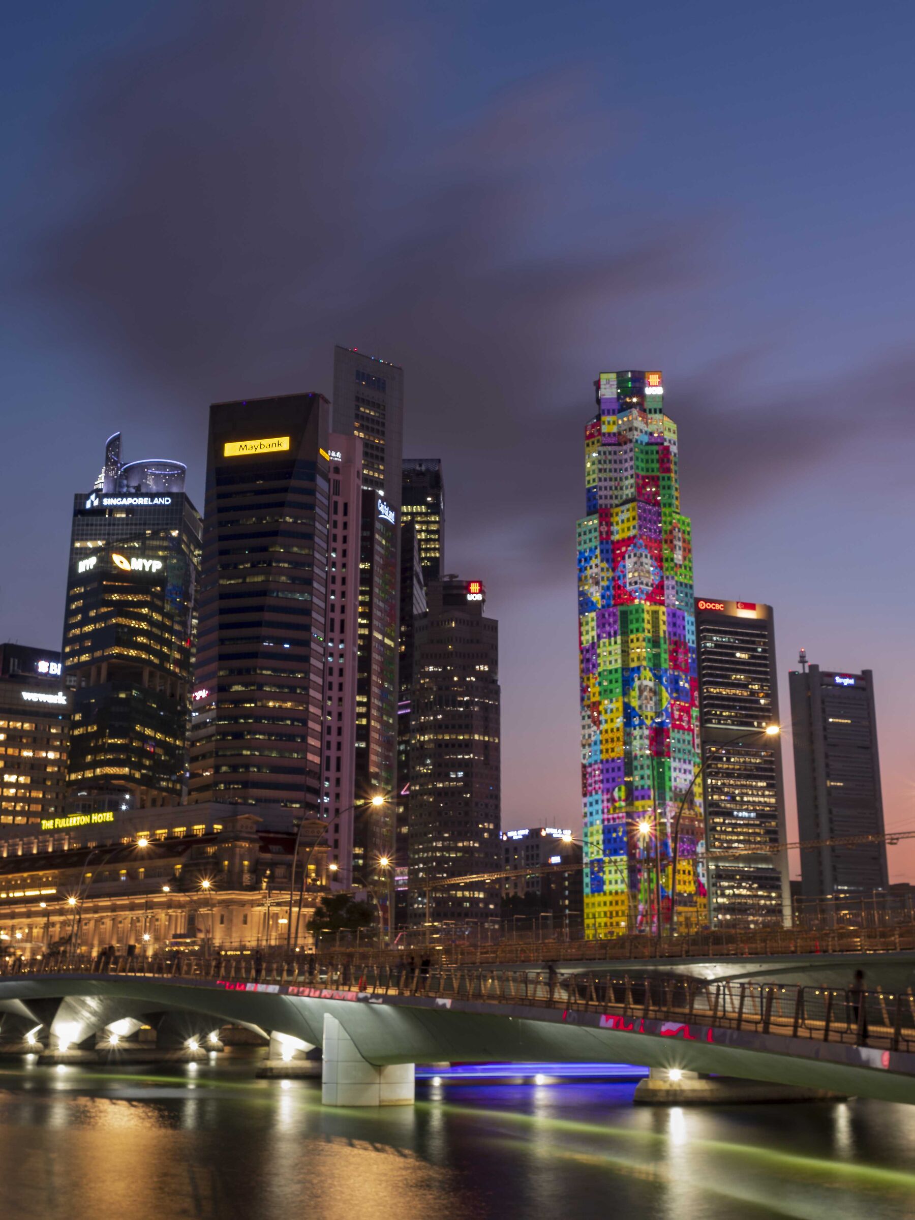 Tramontare nel centro di Singapore