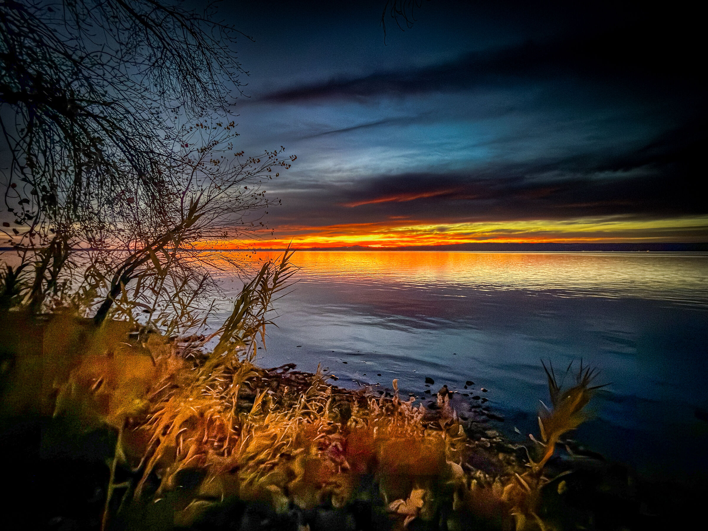 The lights at sunset