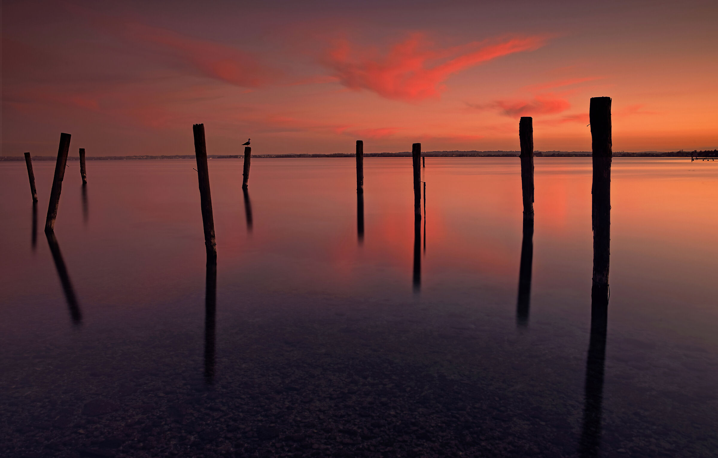 sunset in garda lake