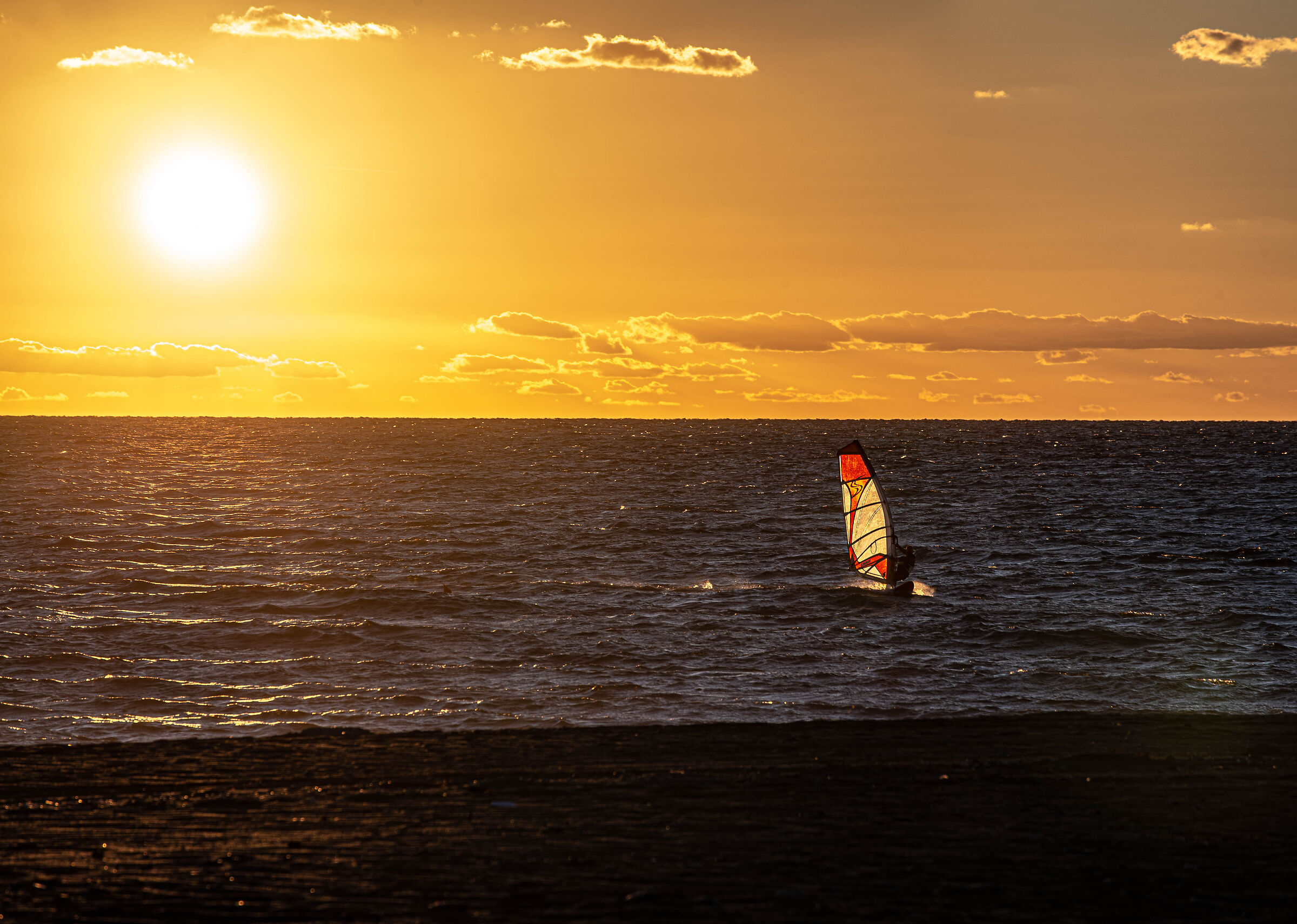 Sunset in Windsunf in Gizzeria Lido