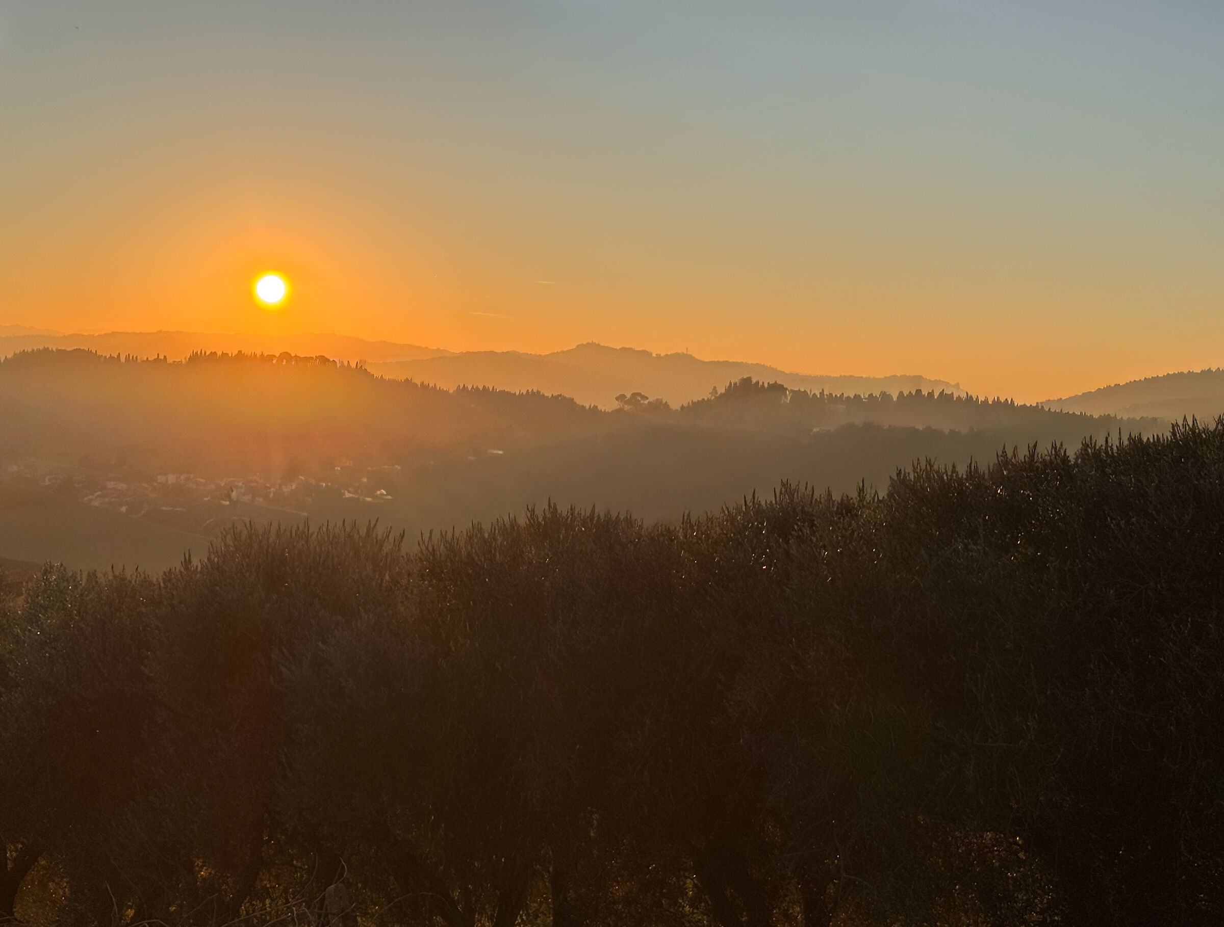 Sole d'inverno sulle colline