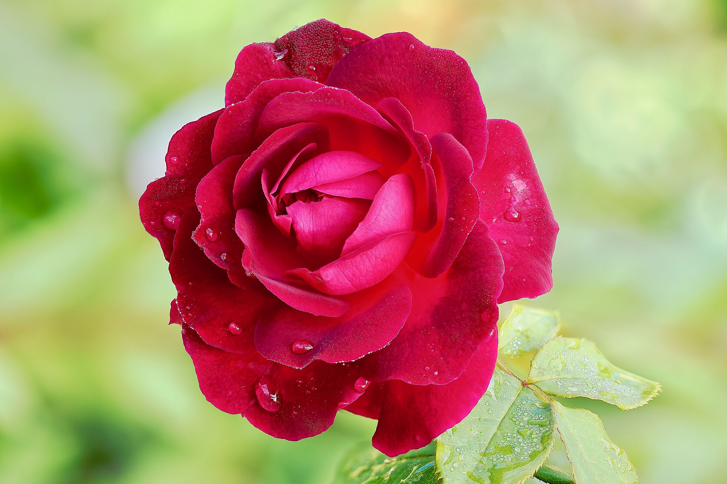A rose after the rain
