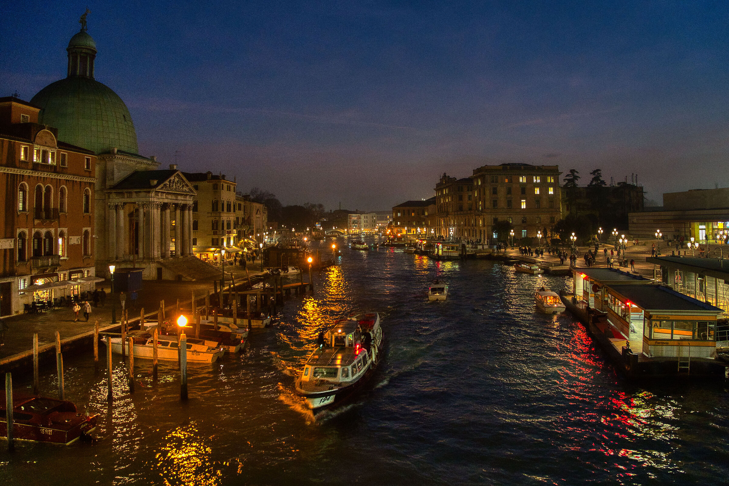 Night falls on Venice