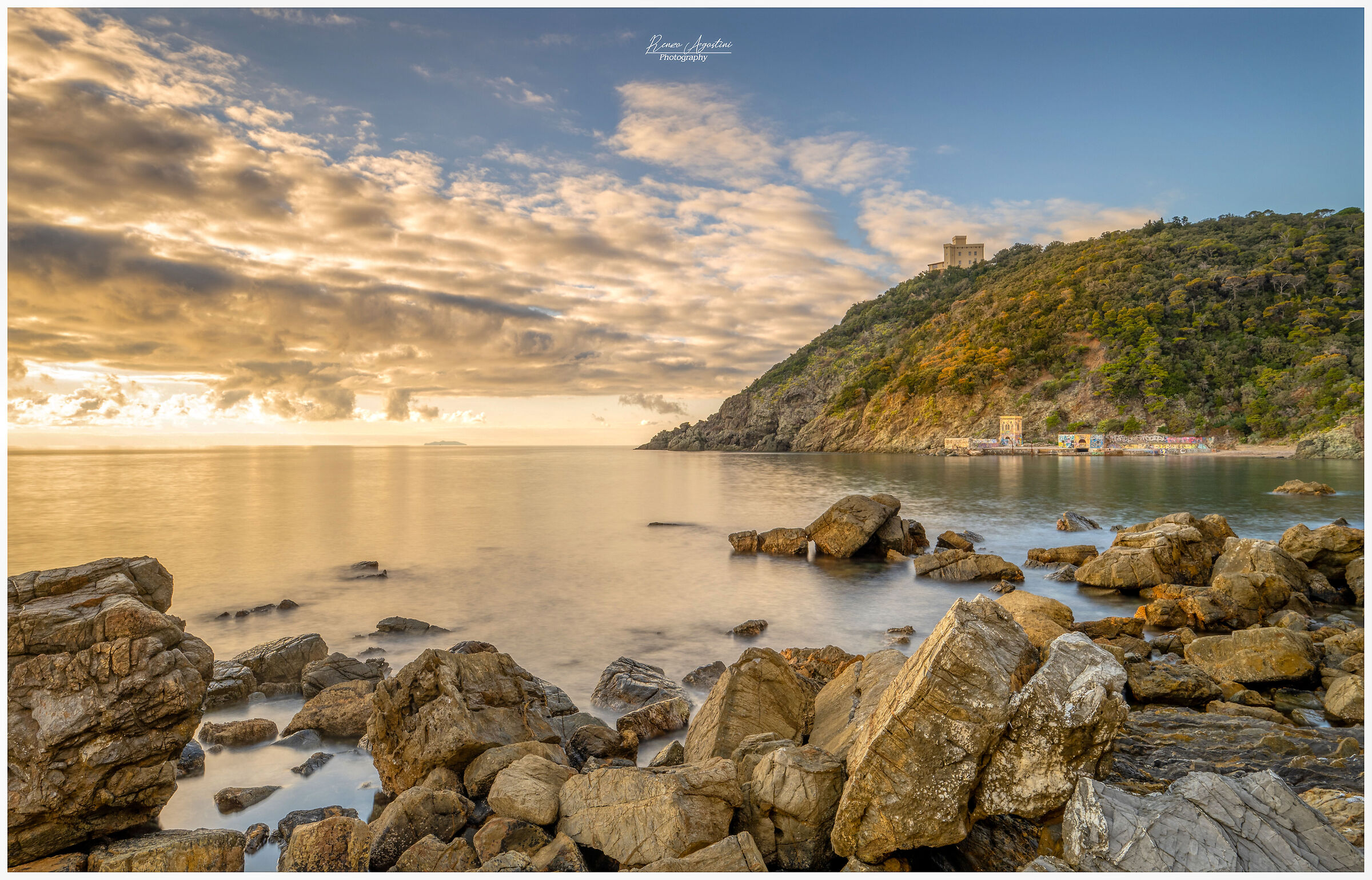 Sunset over Castel Sonnino-Quercianella. Livorno