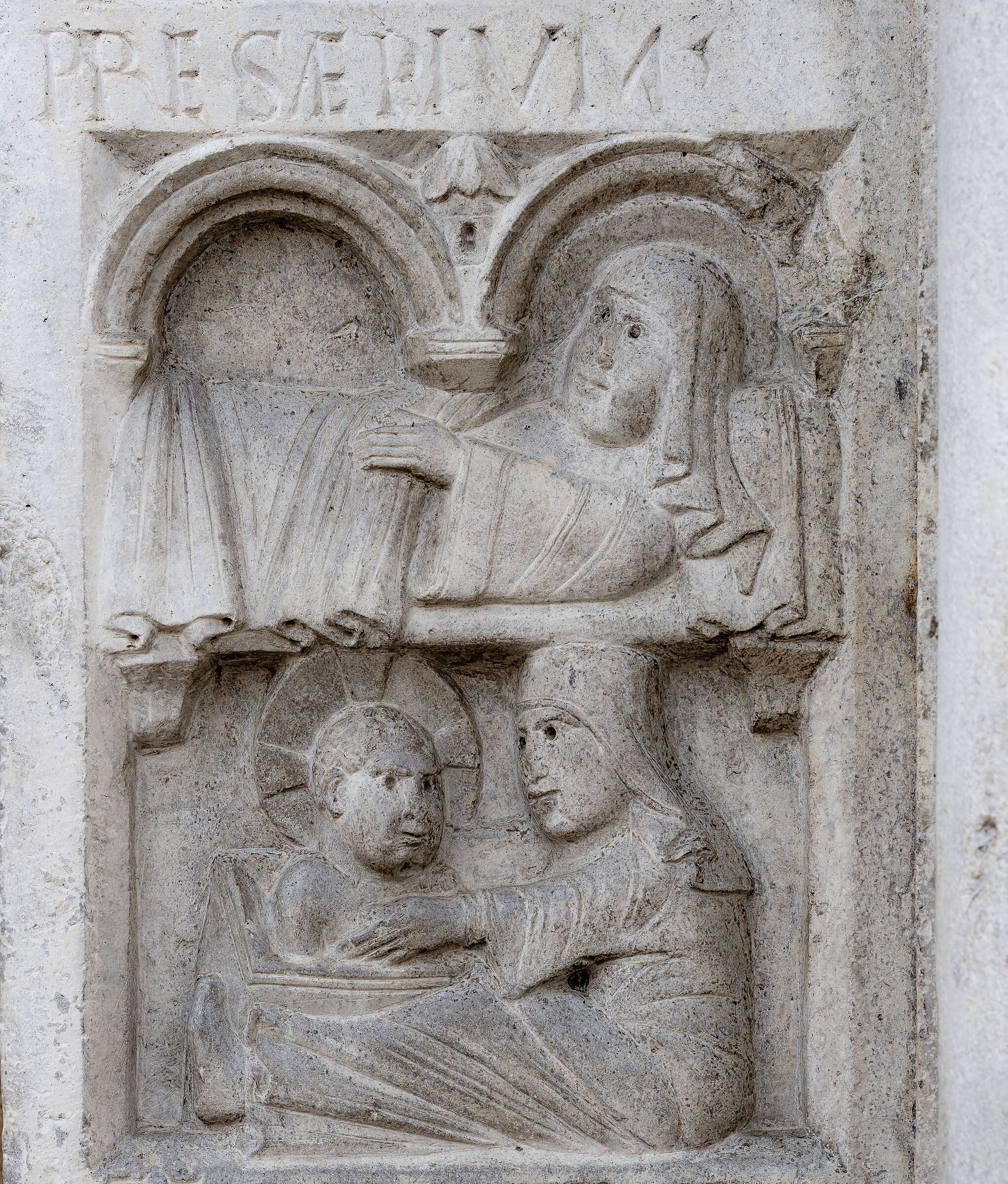 Wiligelmo tile in the abbey of Nonantola