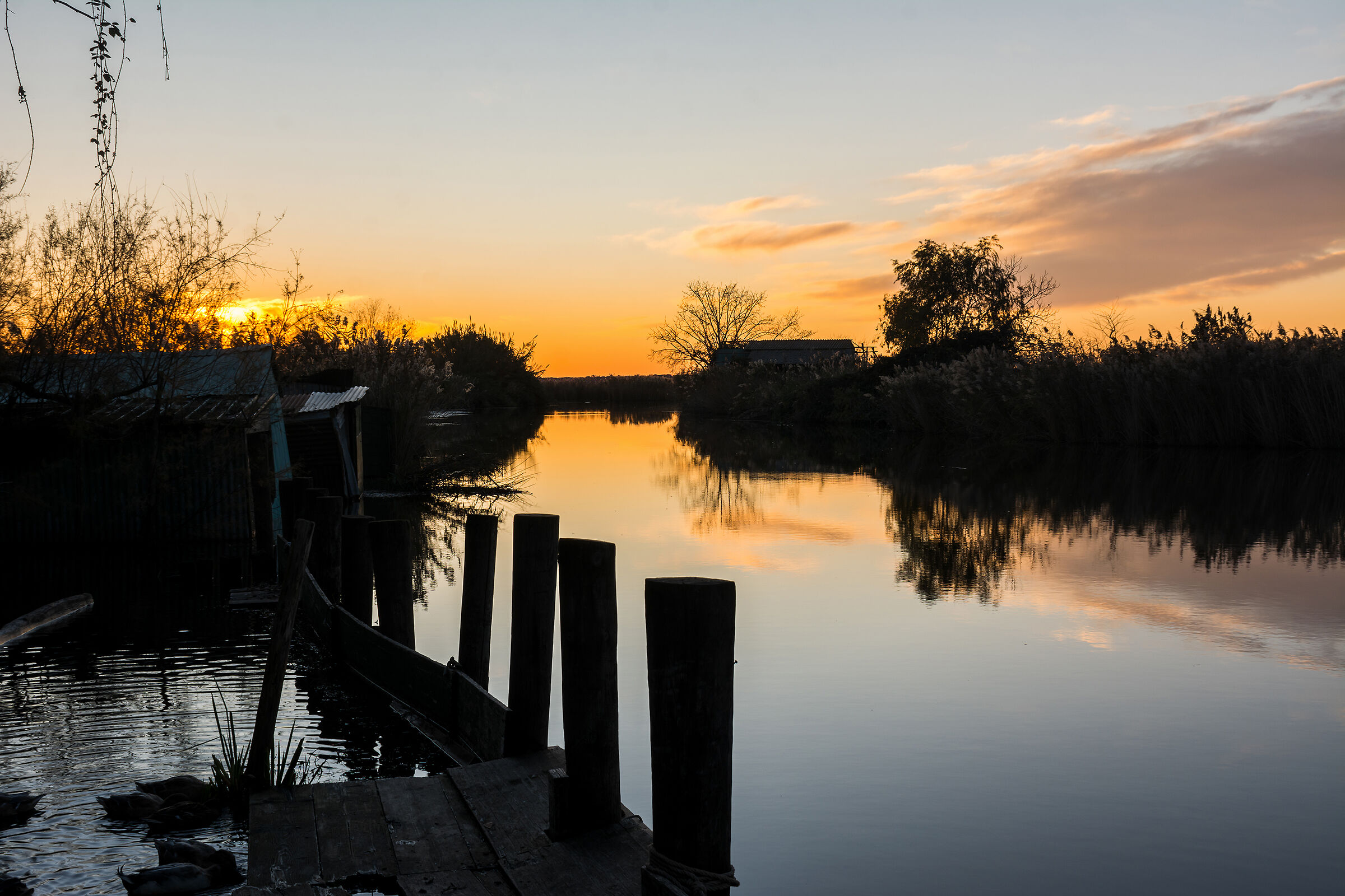 The magic of a sunset on Lake Massaciuccoli
