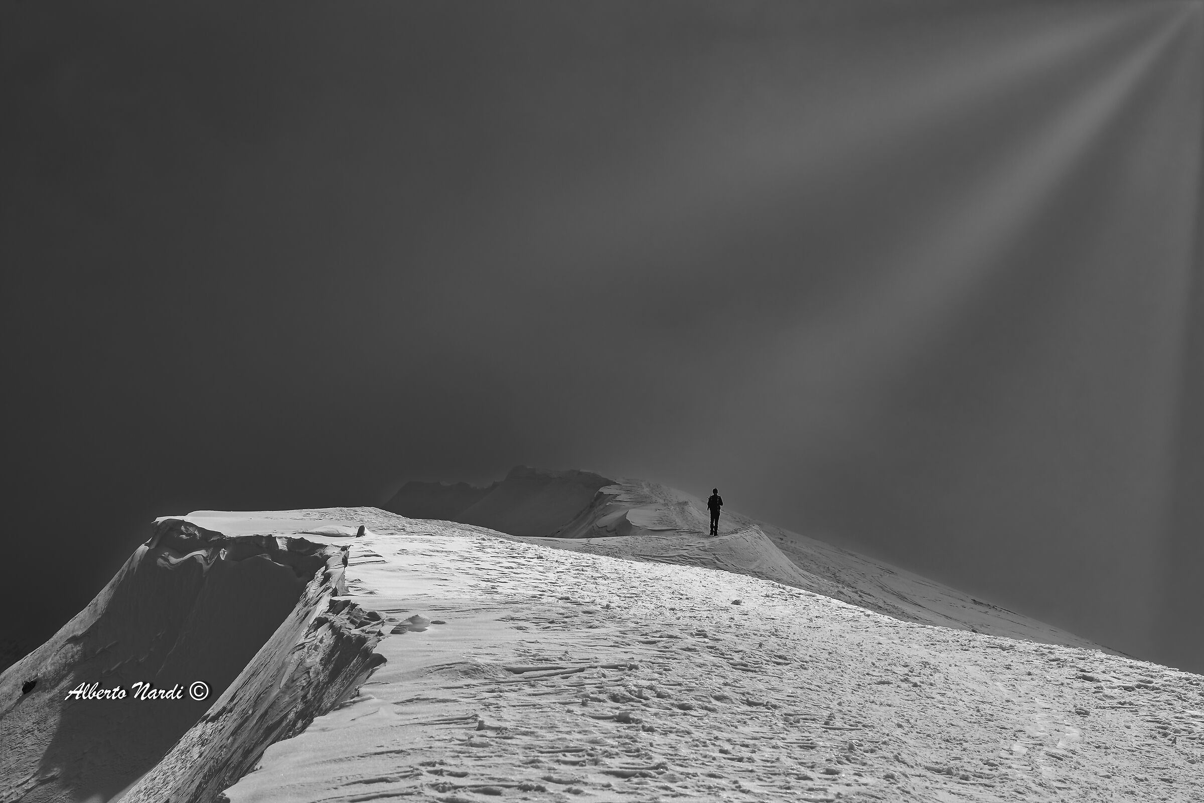 On the summit in the clouds