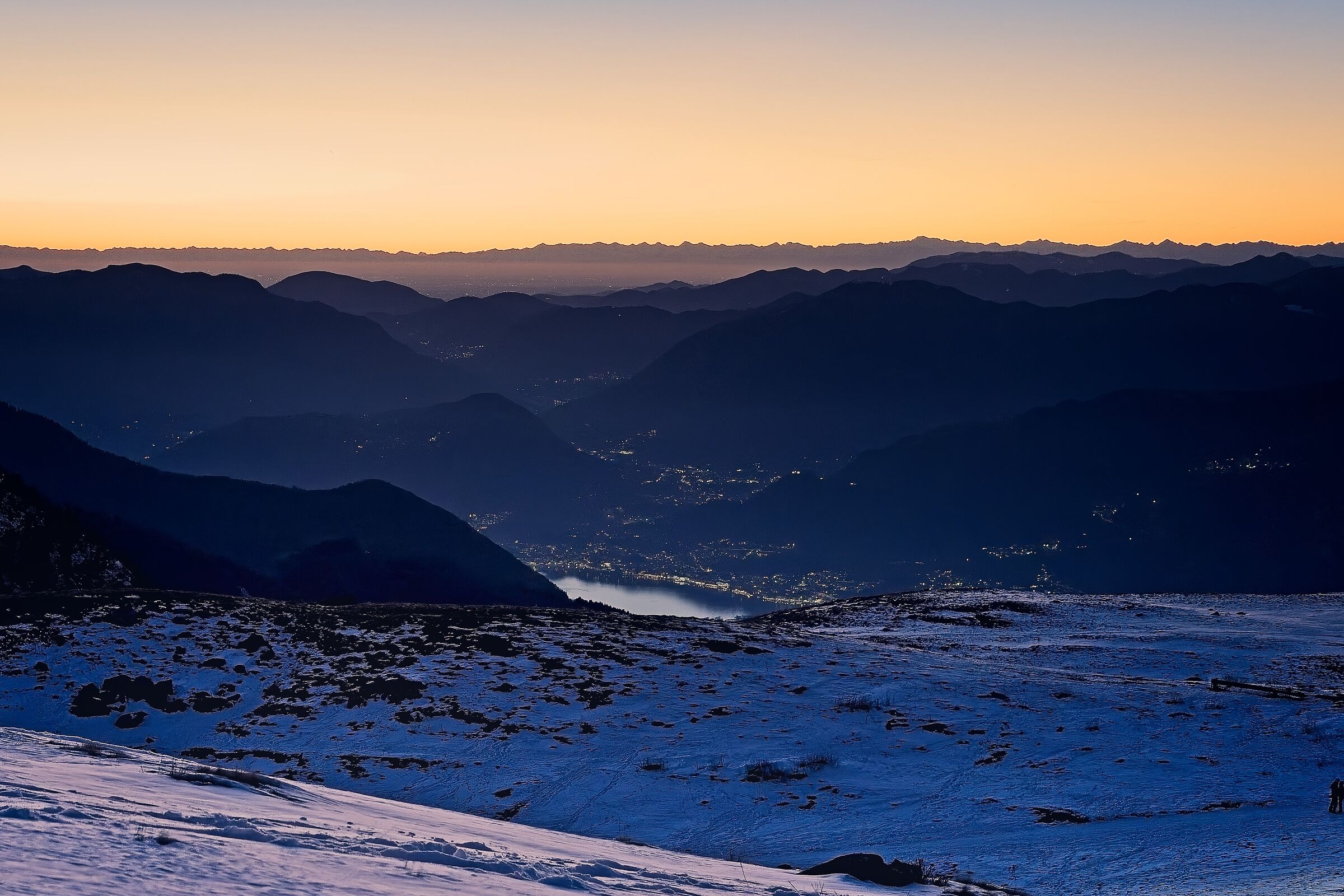 Crepuscolo sul lago d'Iseo