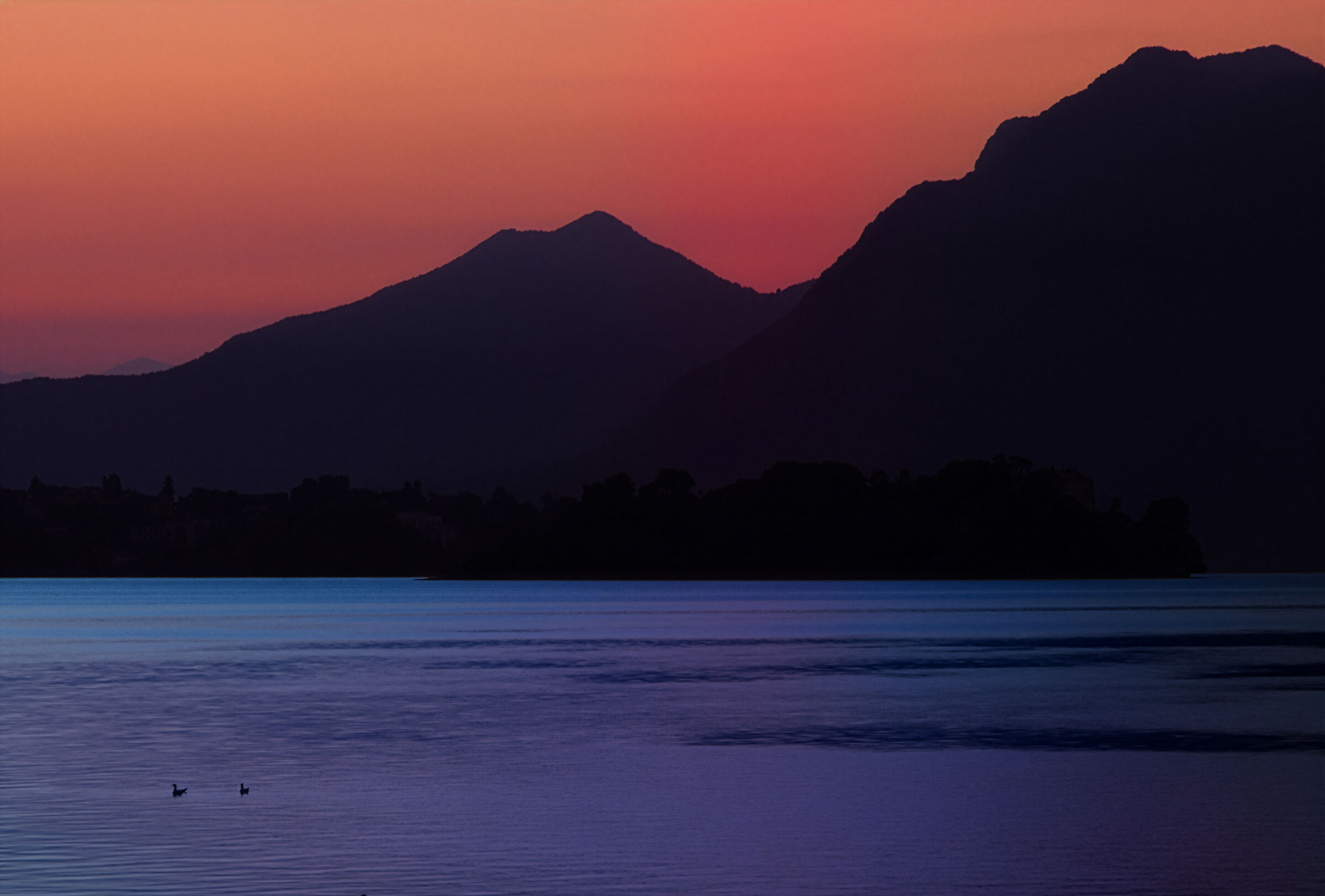 tramonto nel Verbano