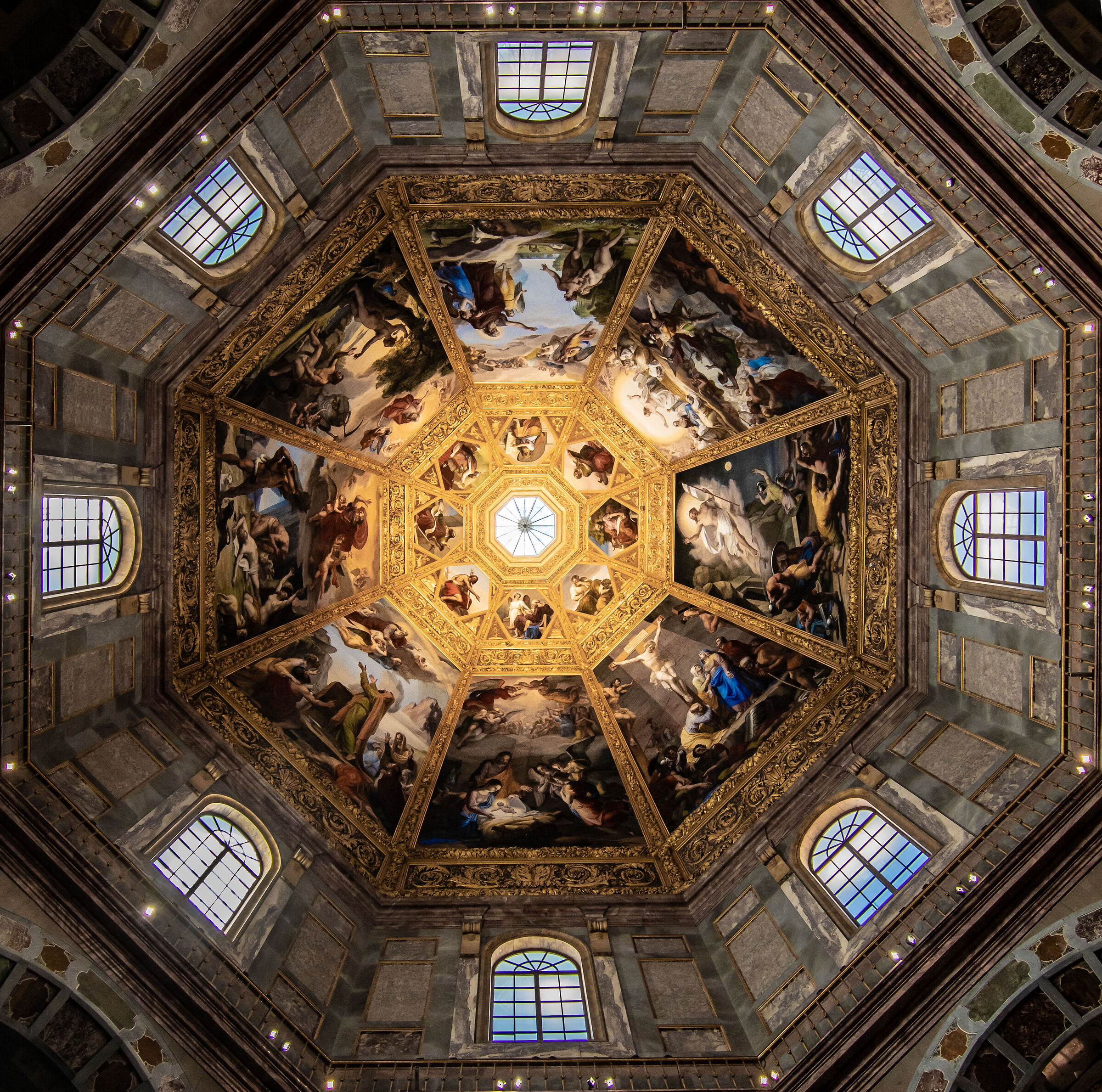 The splendid interior of the Medici Dome