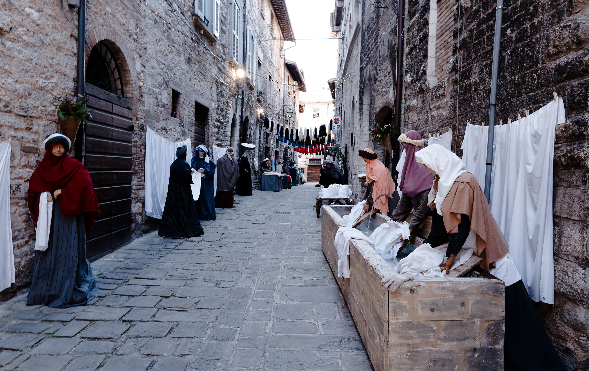 Nativity scene in the streets of Gubbio, 2025