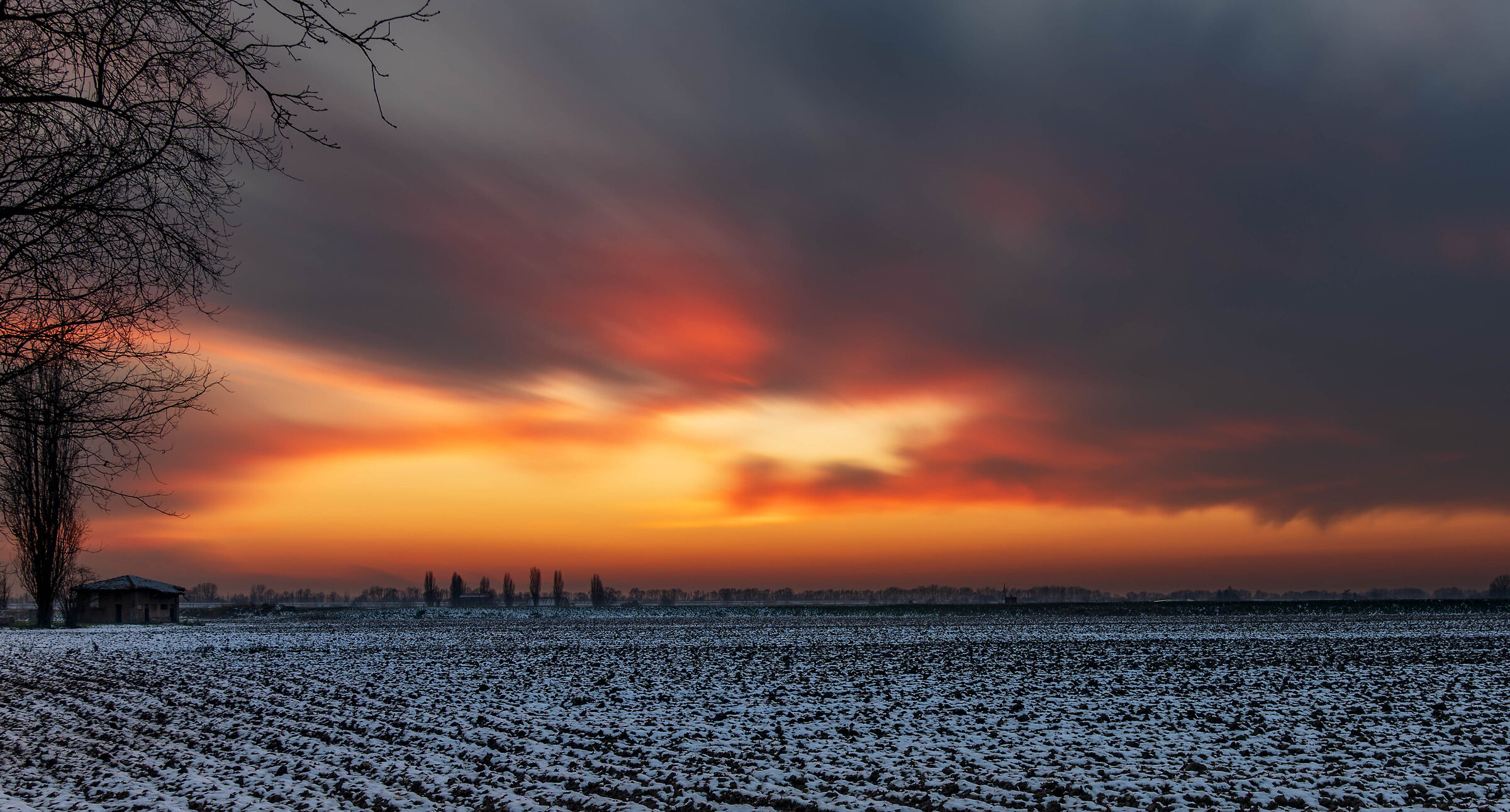 Sunset and snow