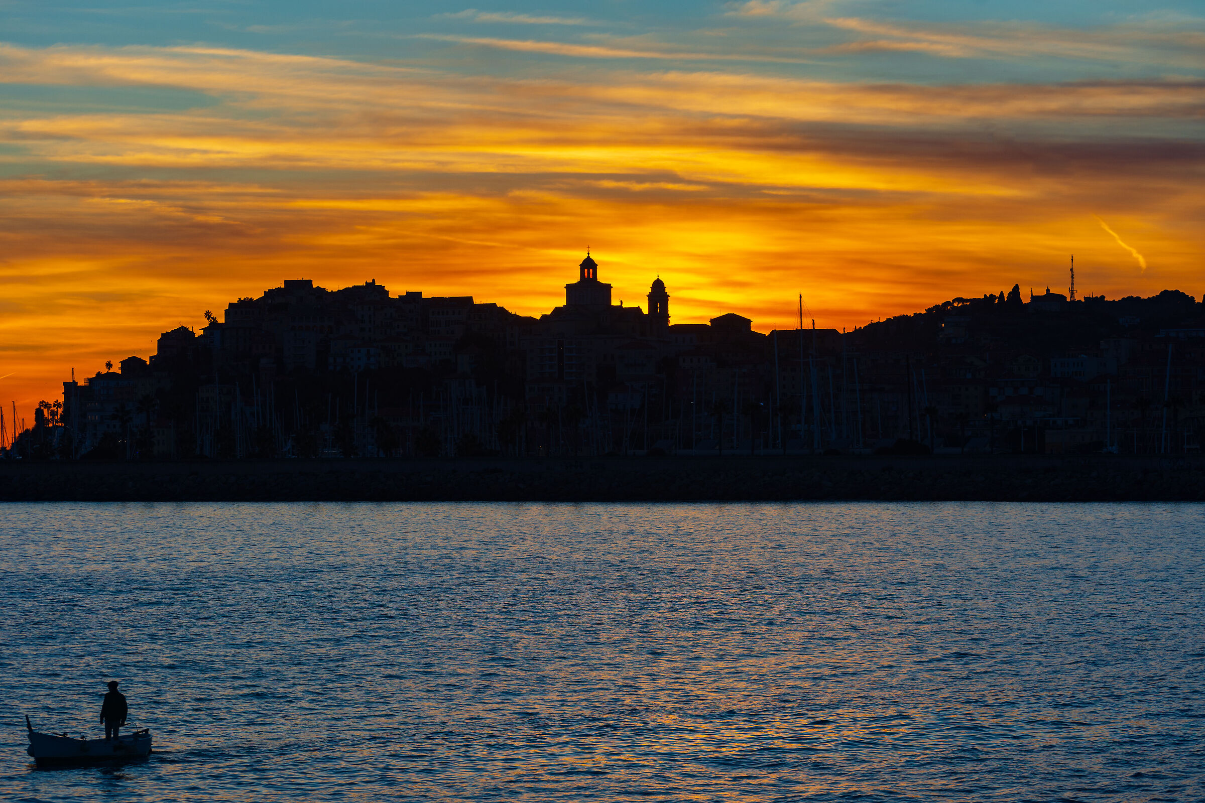 Fisherman at sunset