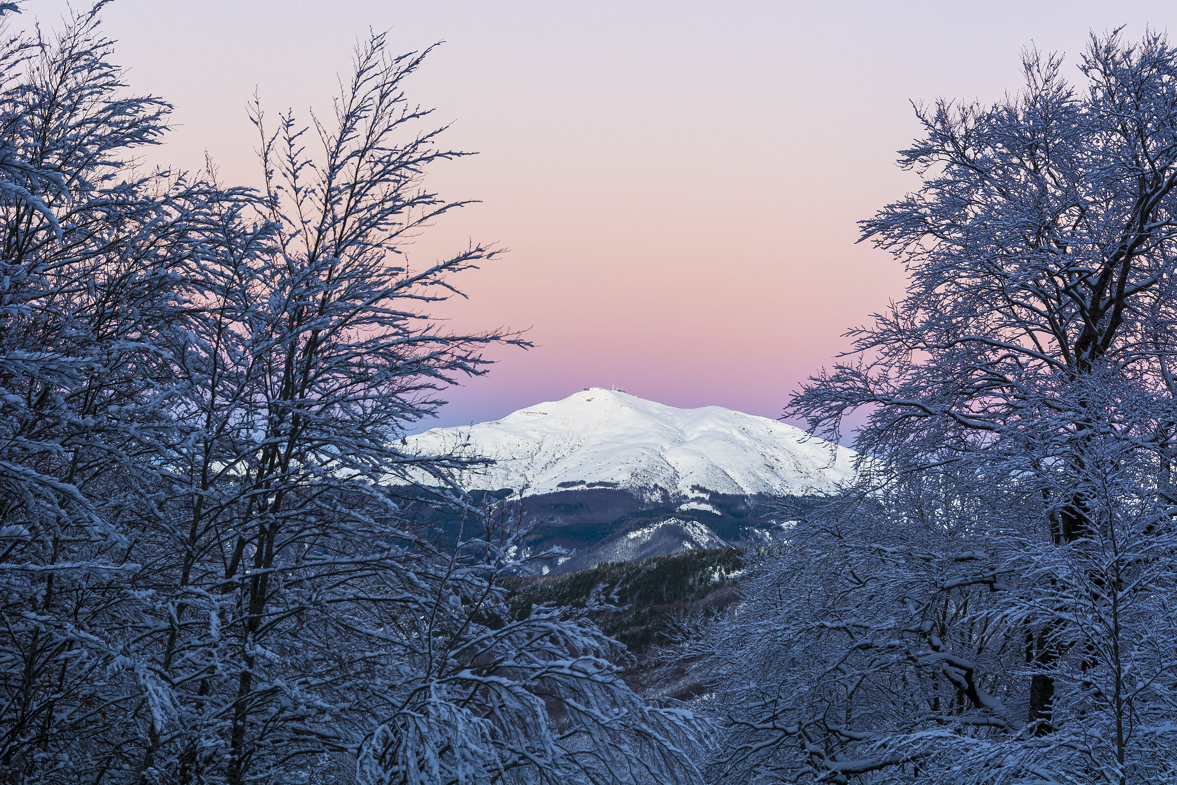 sunset on the Cimone