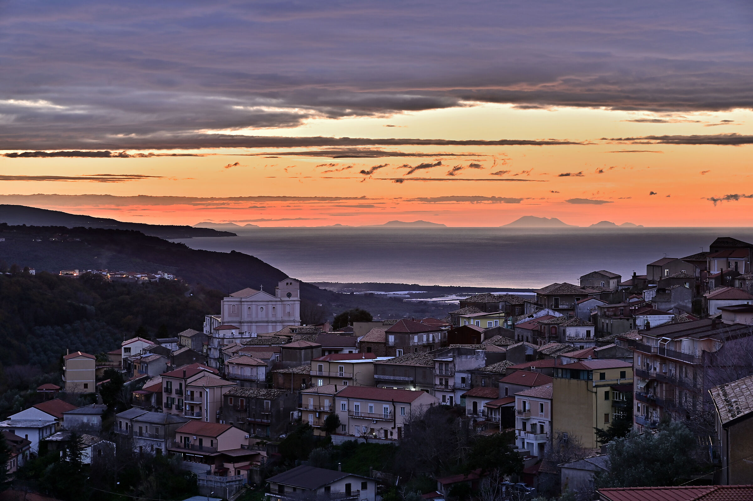 Partial view of Curinga and the Aeolian Islands