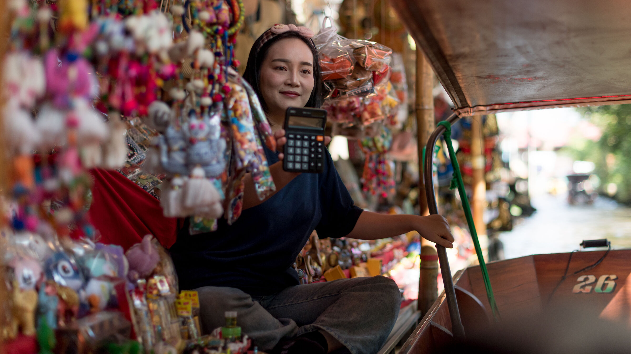 Seller at Taling Chan Floating Market