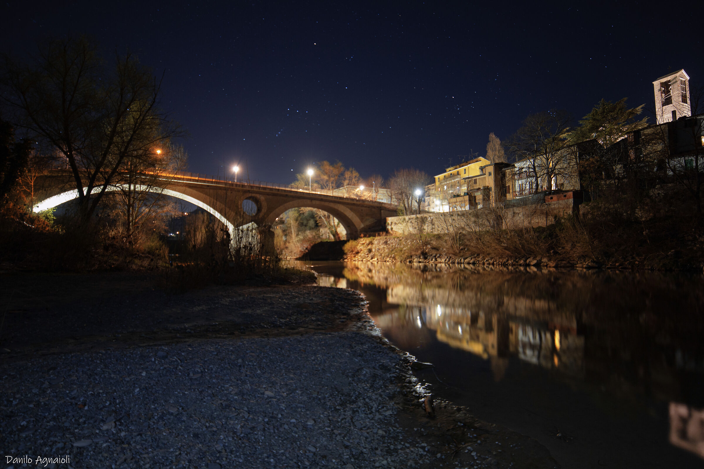 Bodies of water, village lights