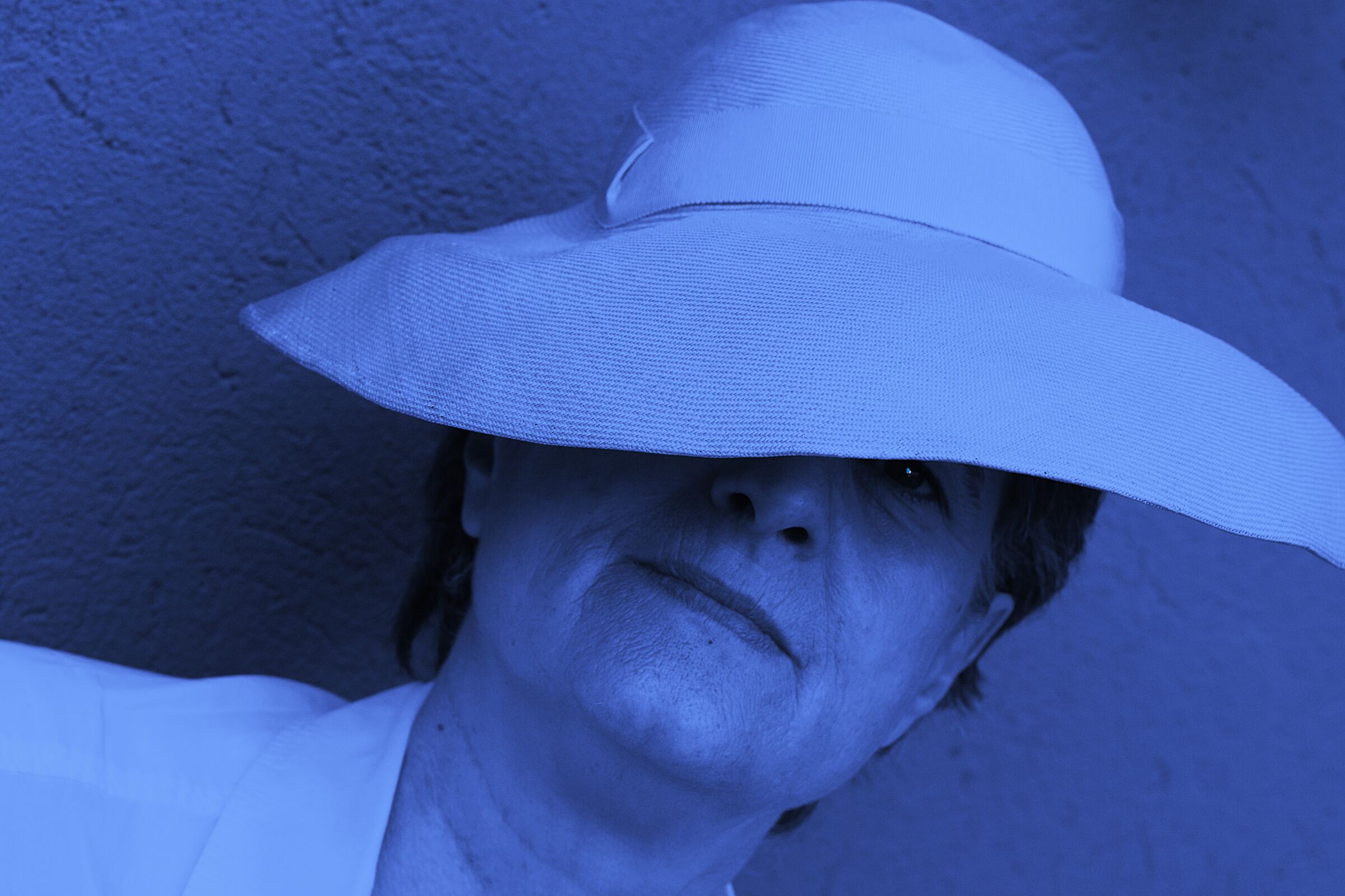 Blue Lady on a Blue Background