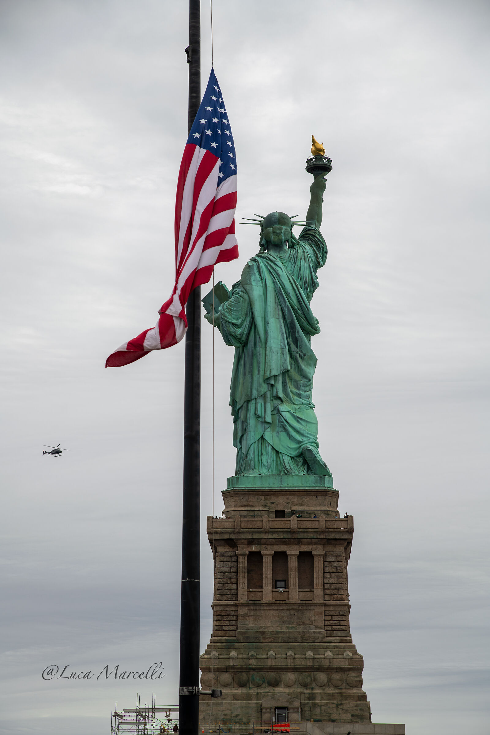 Lady Liberty at half-mast