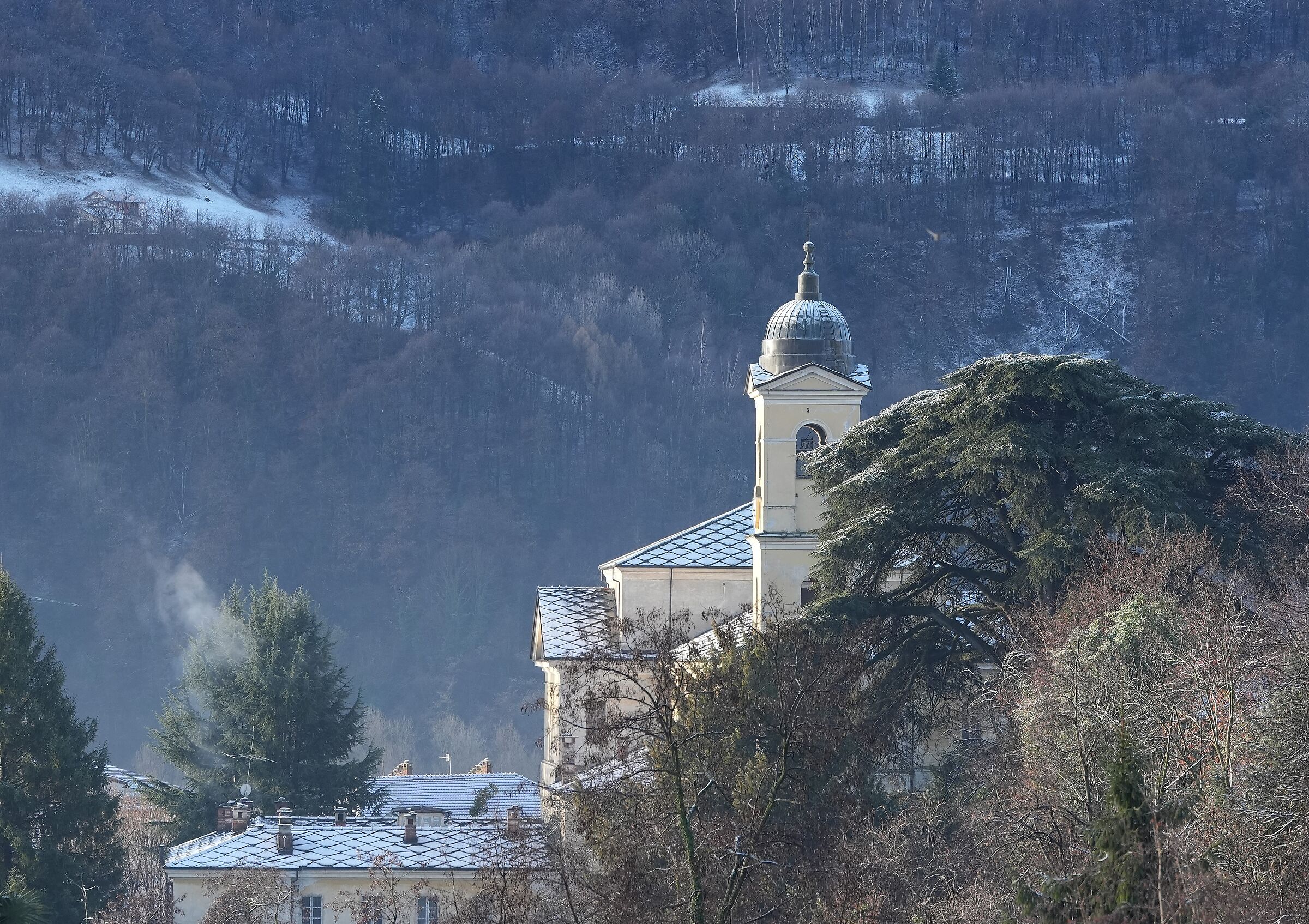 The church after a dusting of snow