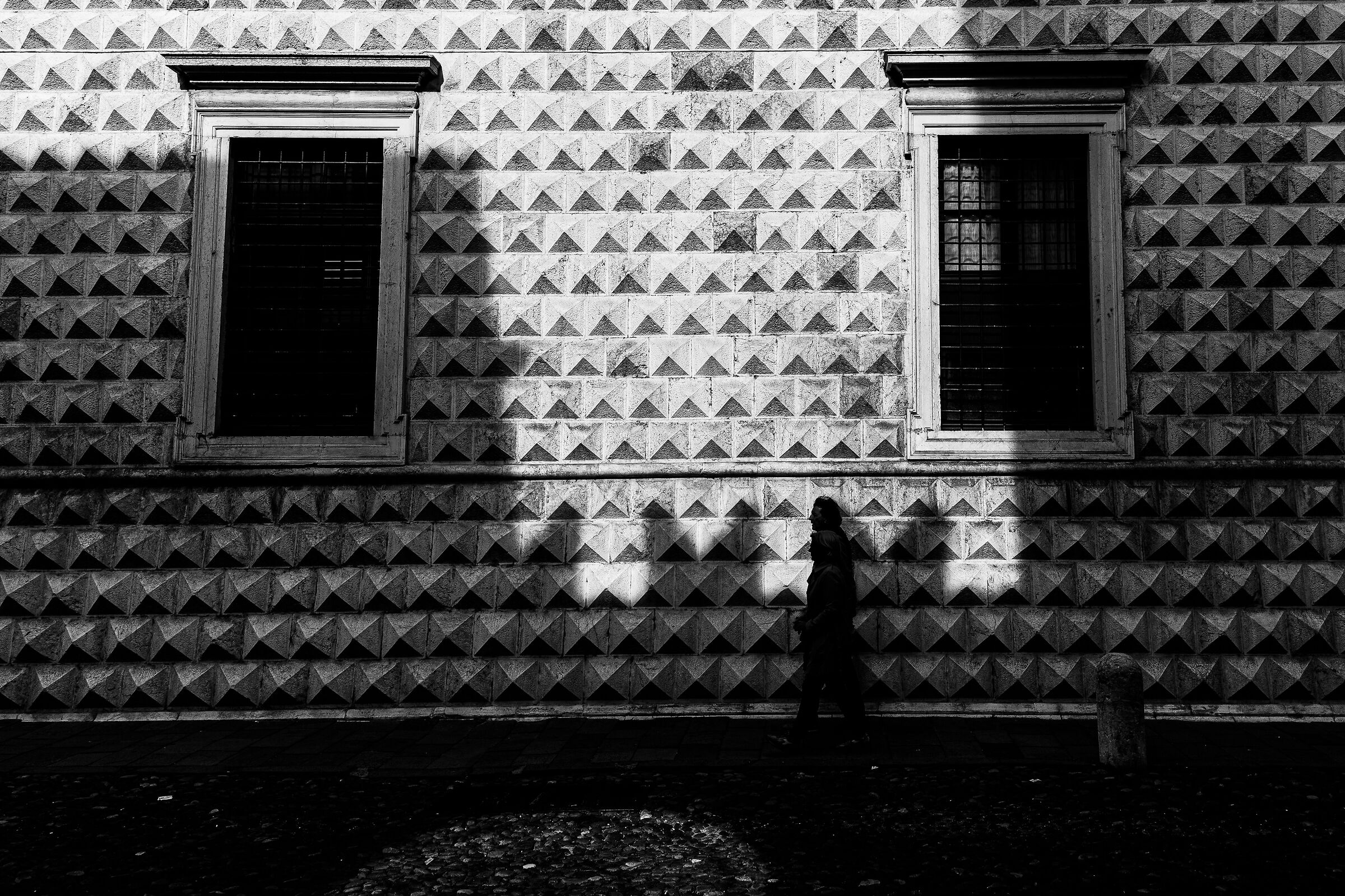 Shadows on the Palazzo dei Diamanti in Ferrara