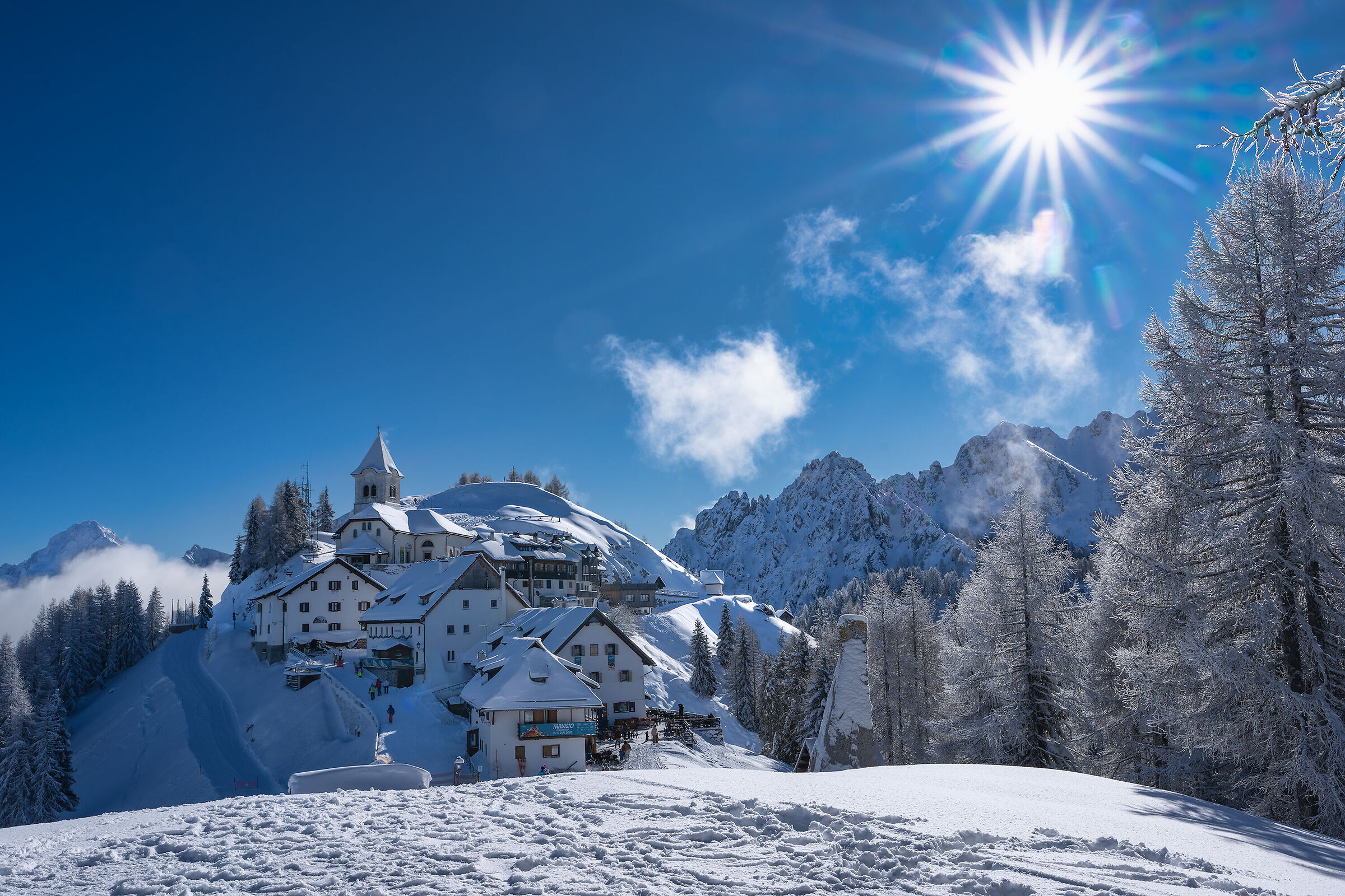 Monte Lussari after the snowfall