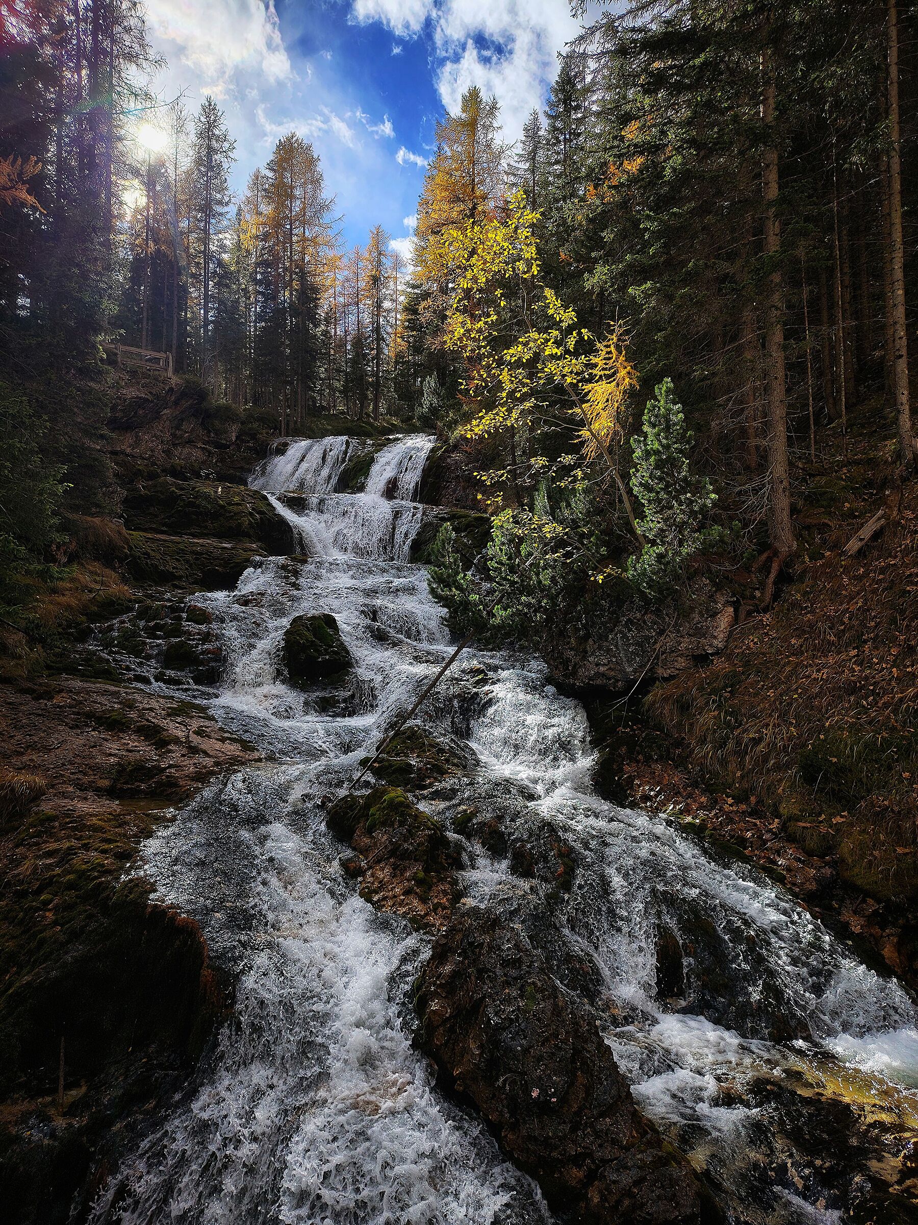 Waterfall with colors