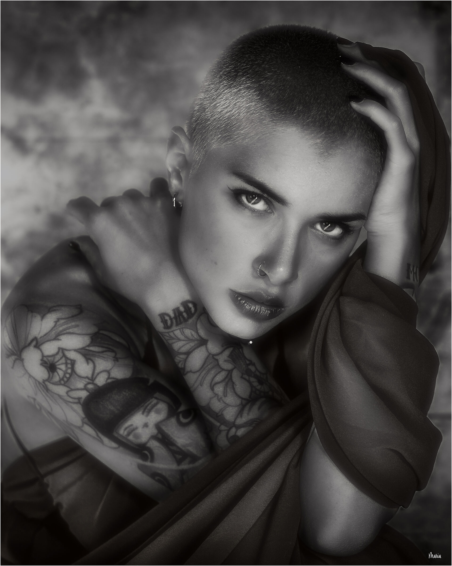 Portrait of Mary in B&W