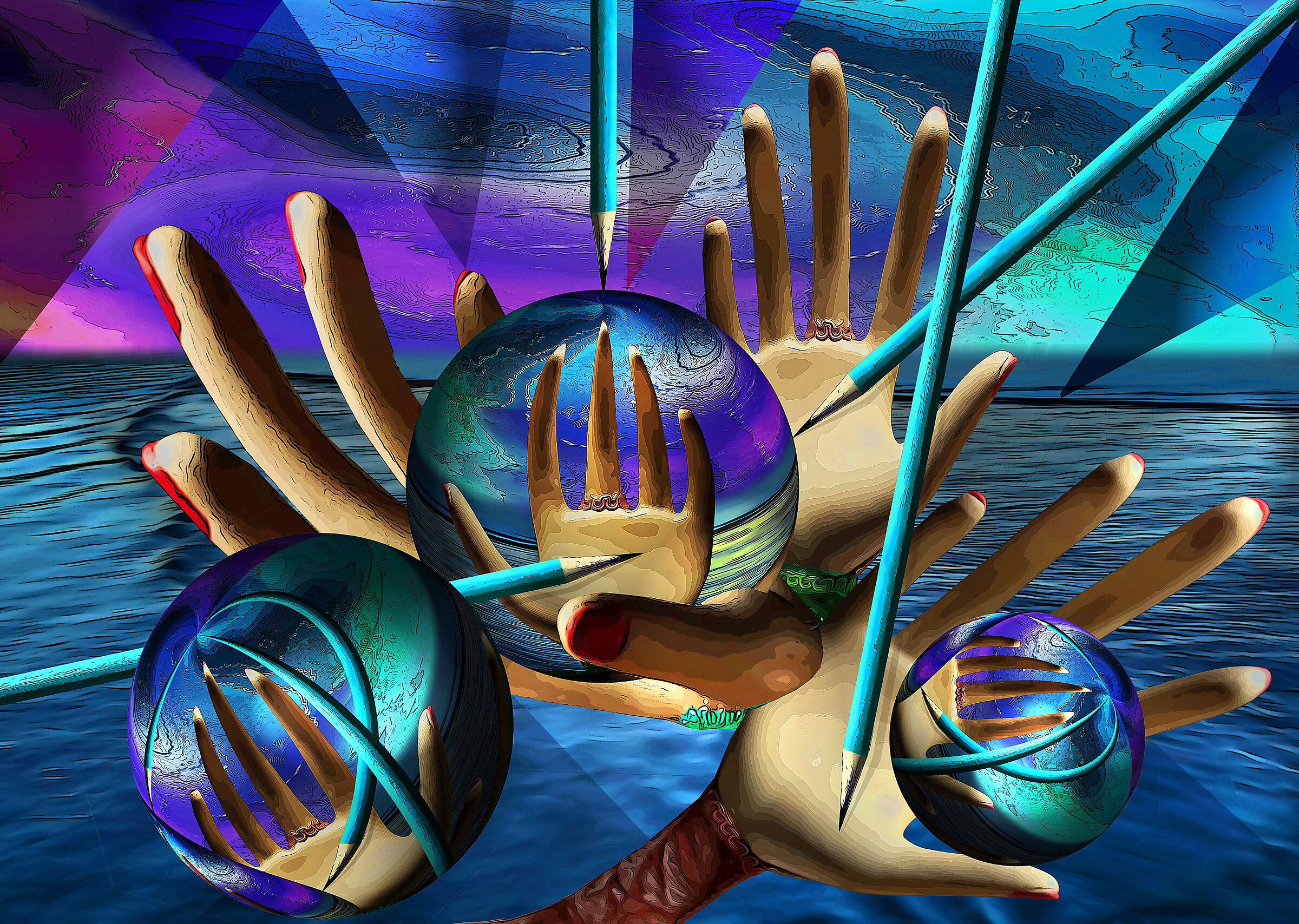 intertwining fingers