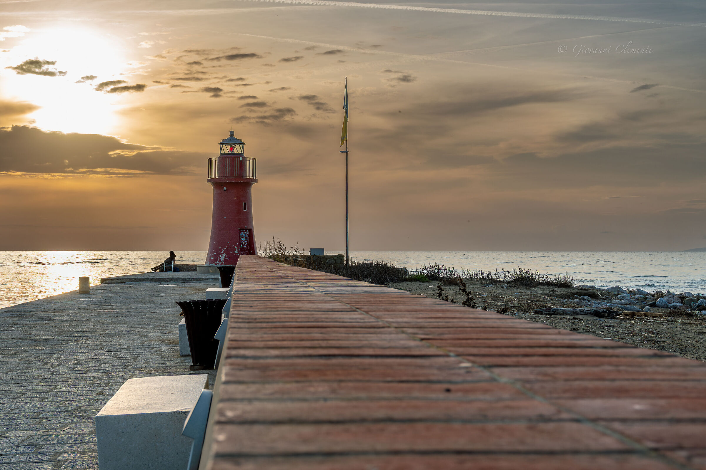 Castiglione lighthouse, winter sunset.