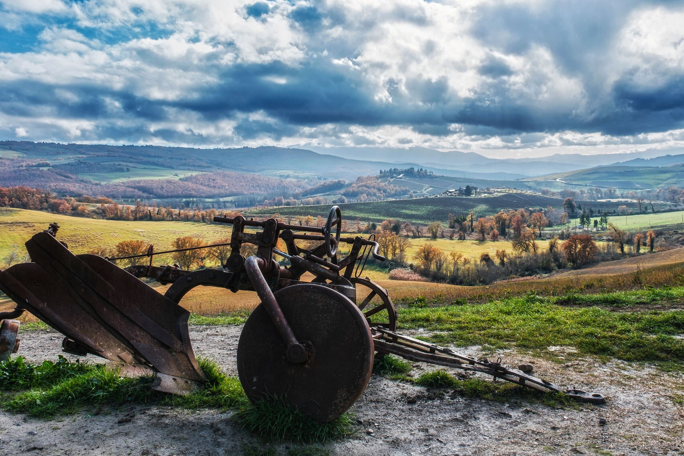 Agricultural tools in the Tuscan landscape