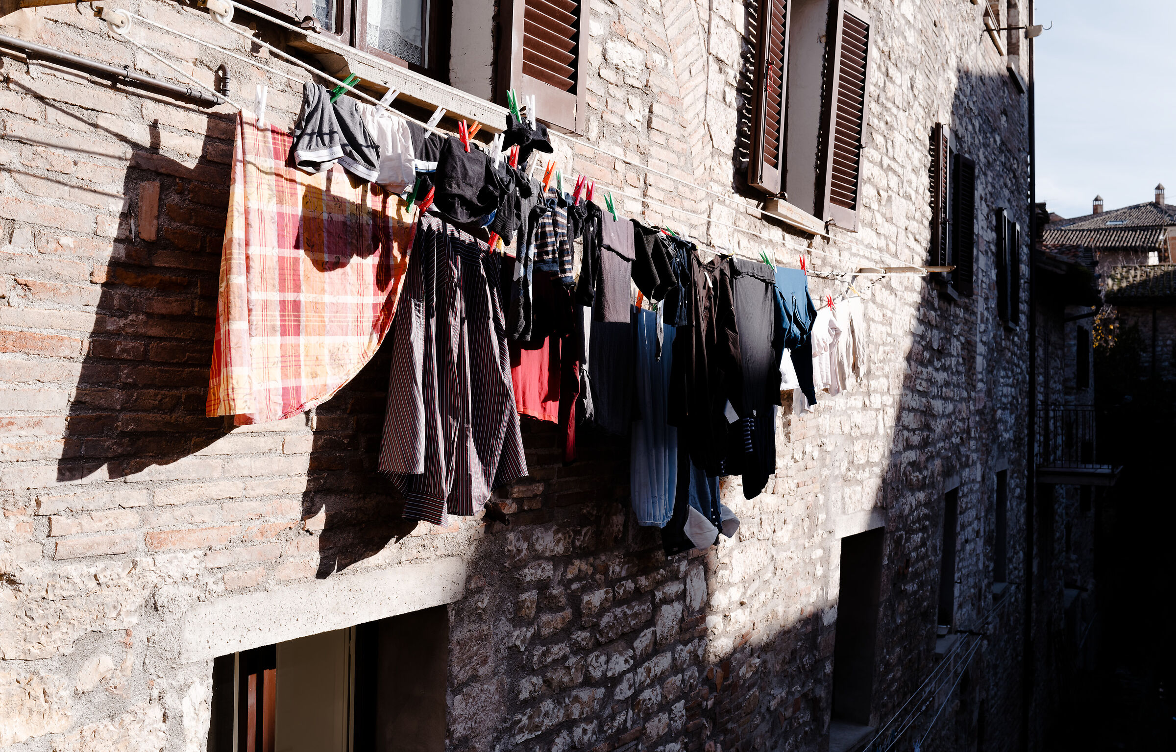 Hanging laundry