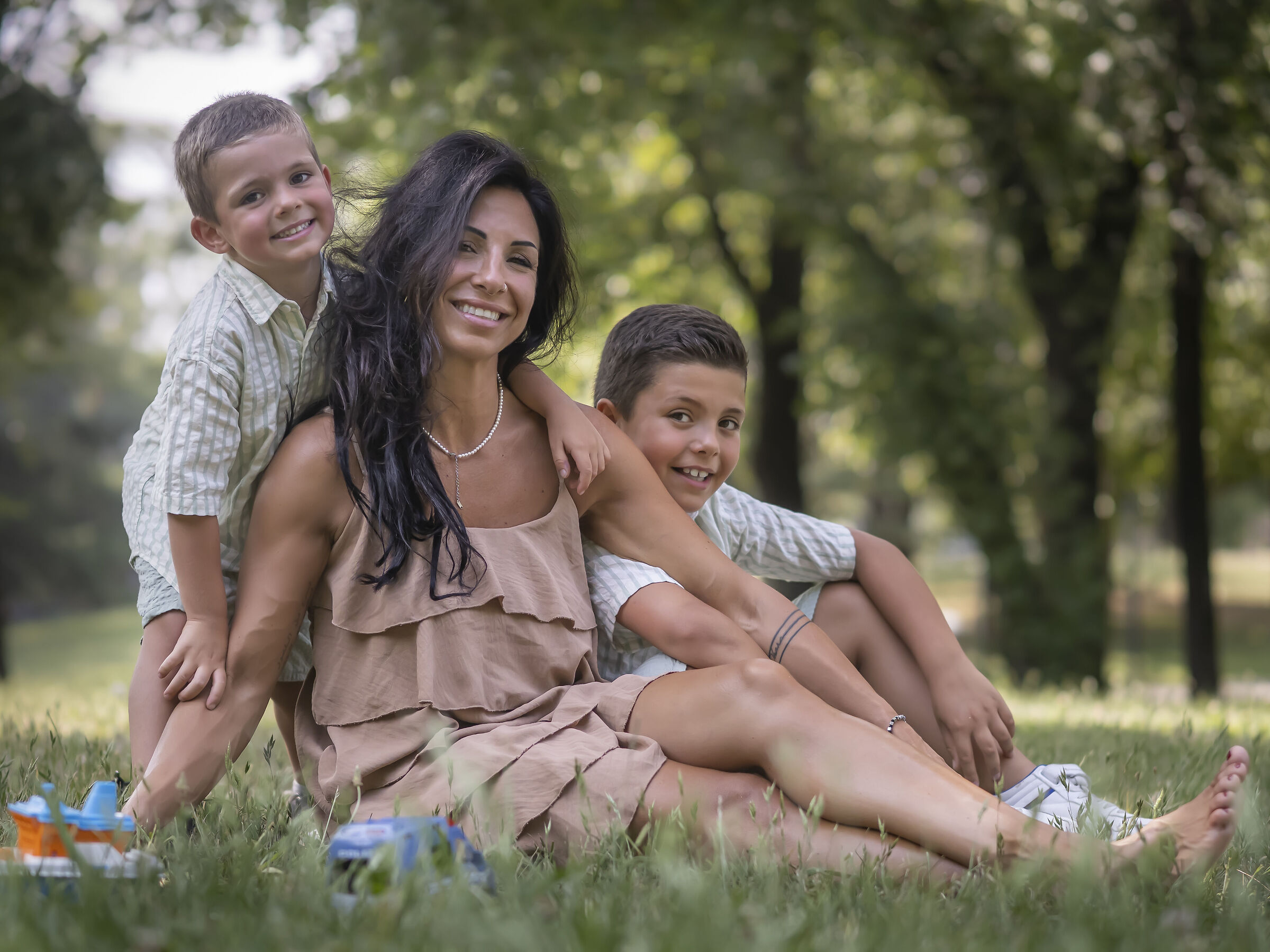 Erica with the children
