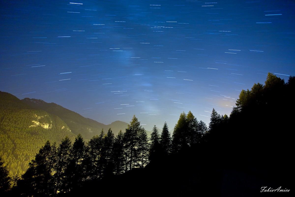 Startrail over Pragelato