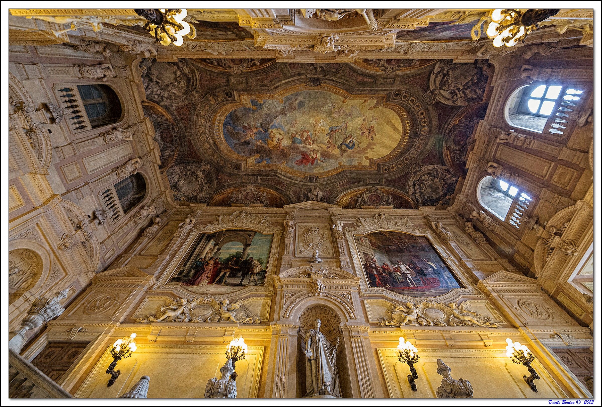 The grand staircase of the Palazzo Reale