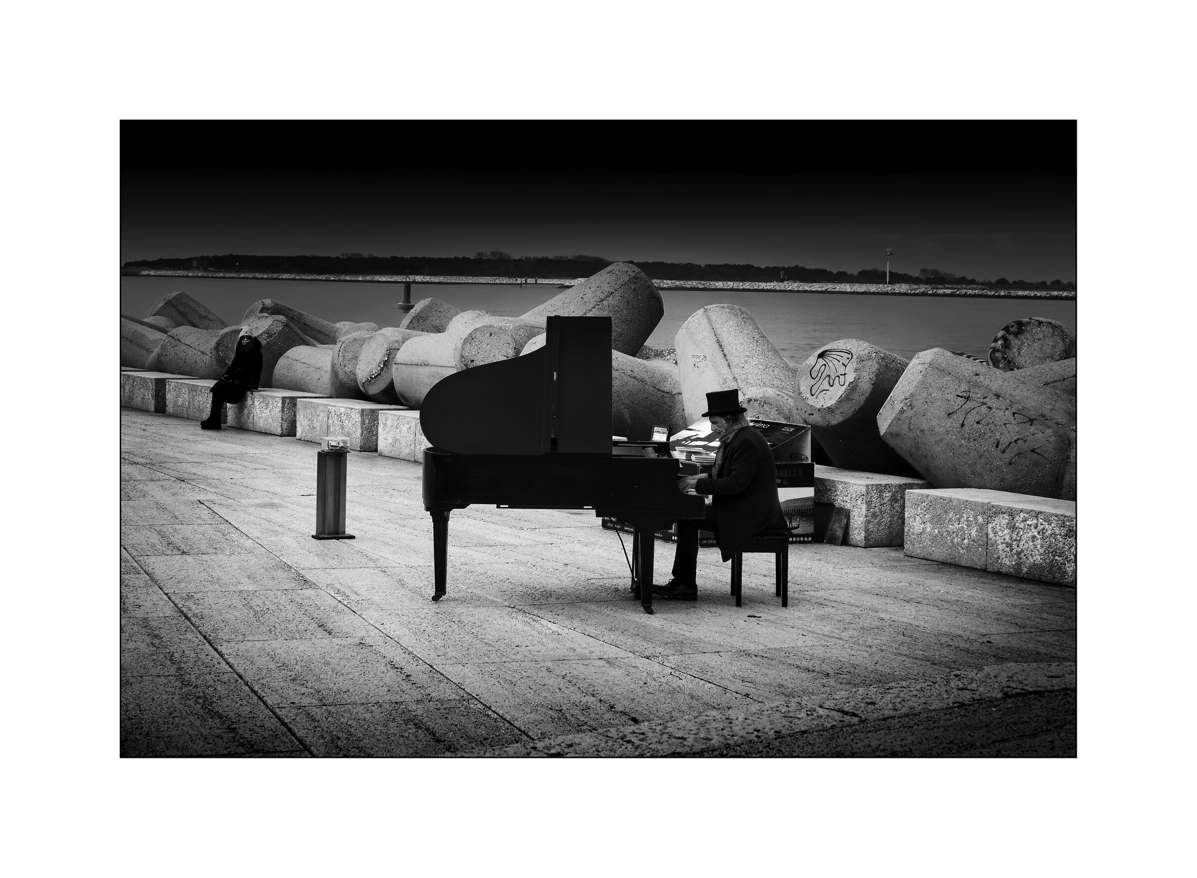 The pianist... on the pier