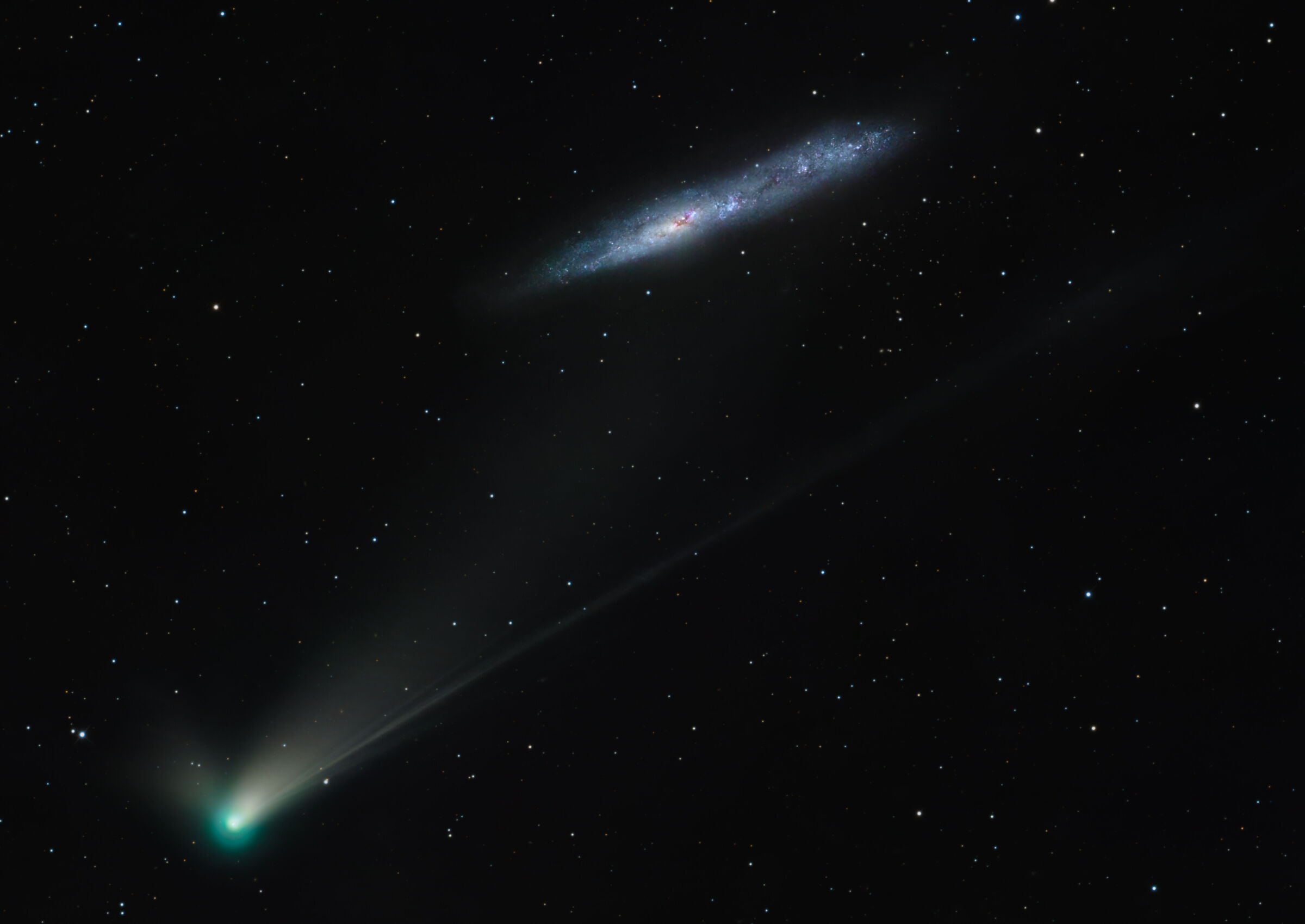 Comet and NGC 55
