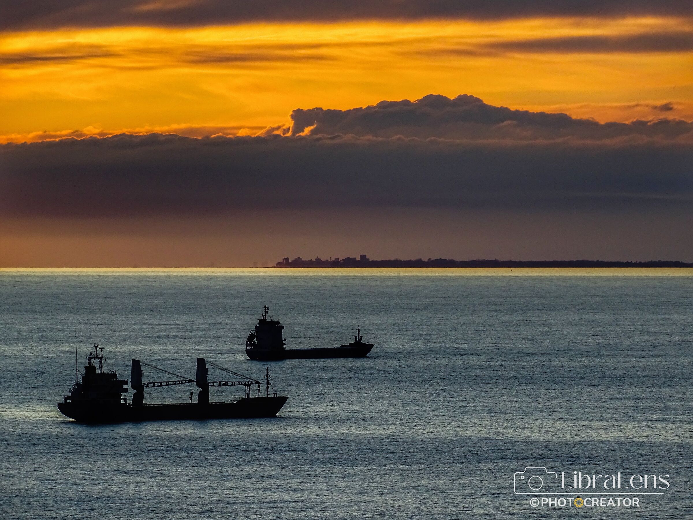 Sunset over the sea of Trieste