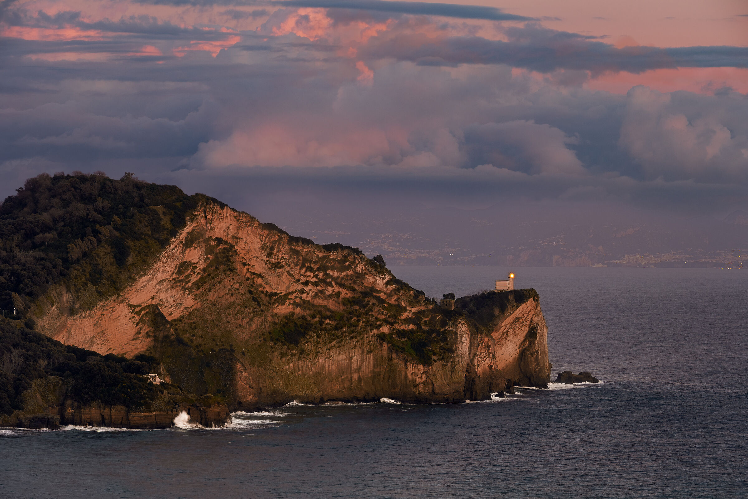 Miseno Lighthouse at sunset