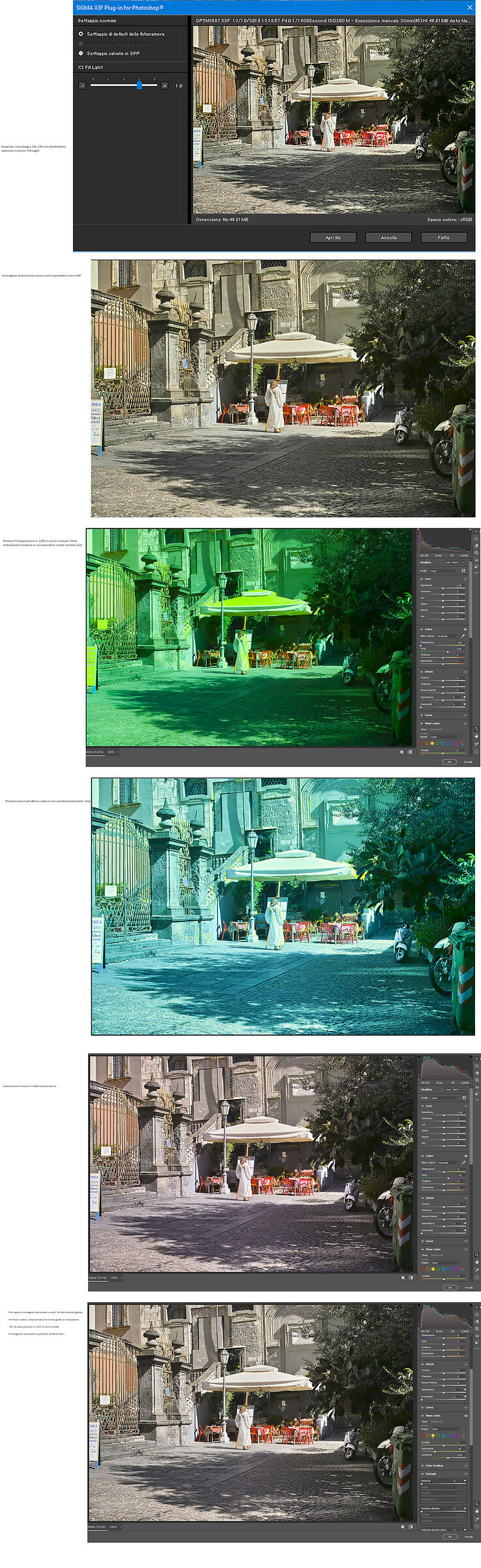 tutorial prep x3f con Plugin che importa in PS