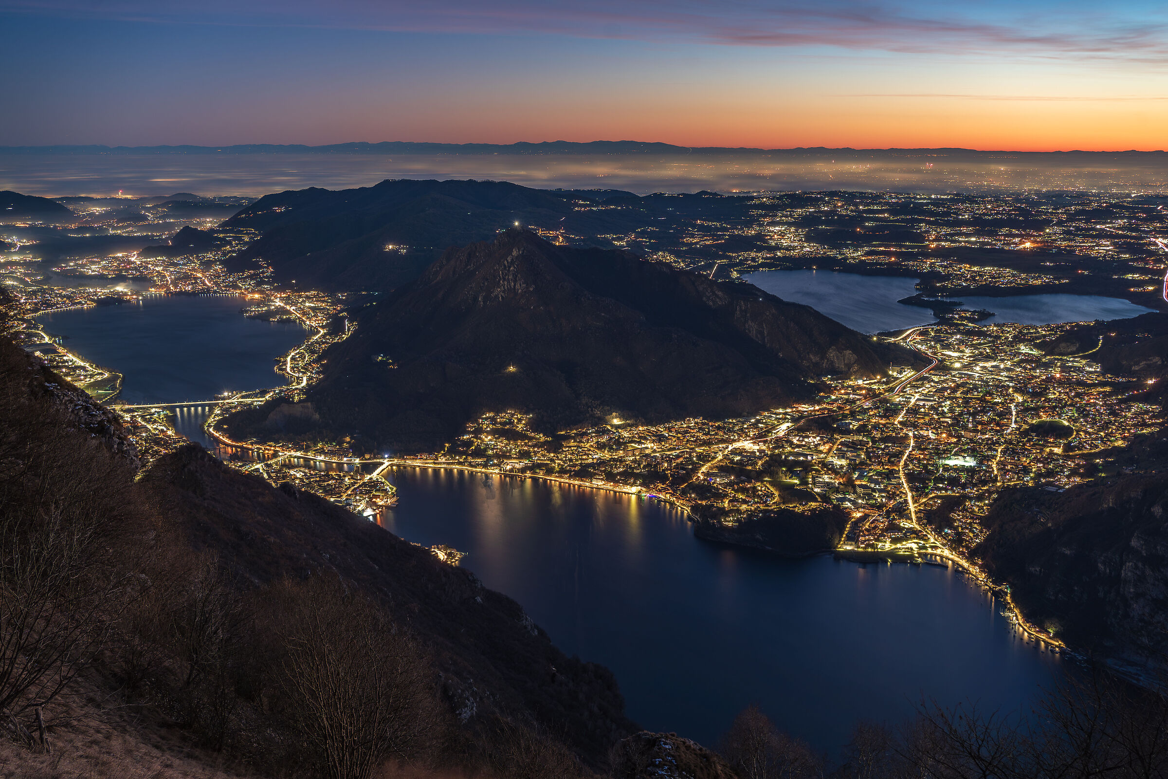 Lecco from Mount Coltignone
