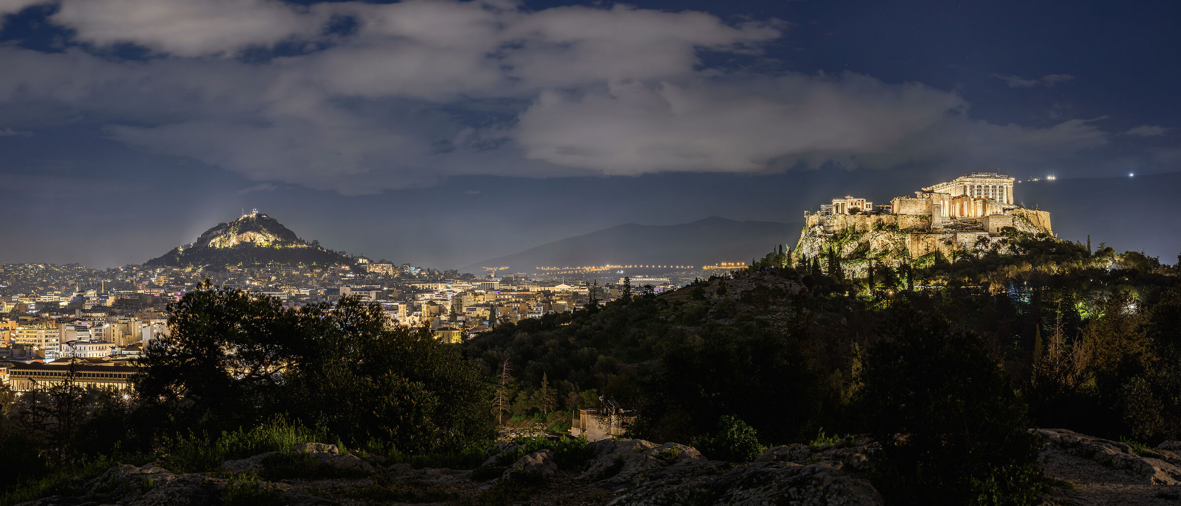 Athens, Lycabettus and Acropolis from the Doridis observator...